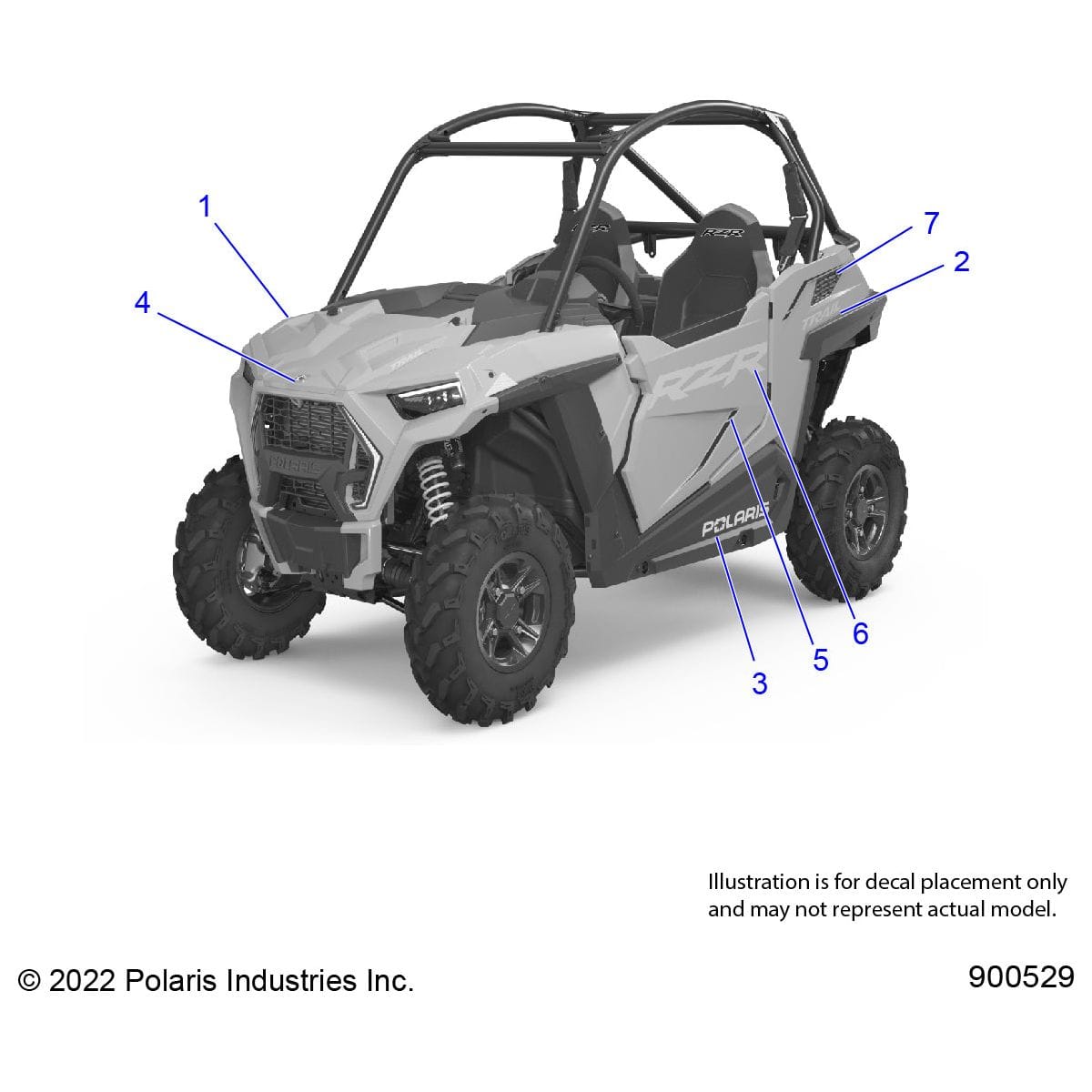 Decal-Polaris,White by Polaris 7195399 OEM Hardware P7195399 Off Road Express