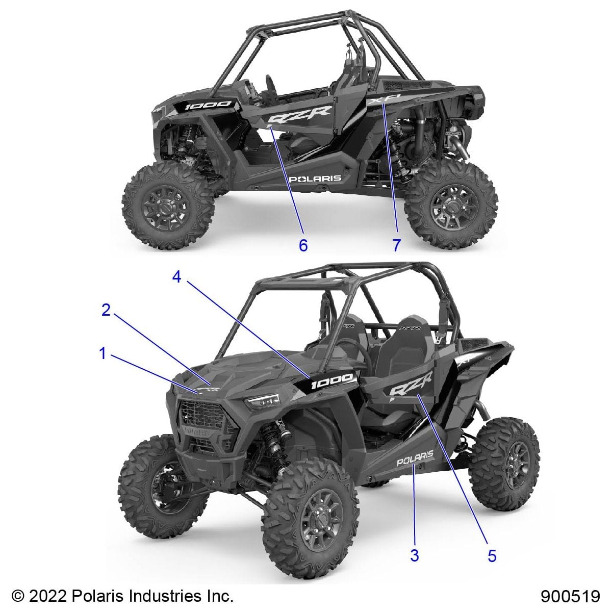 Decal-Rr.Fndr,Side,Right by Polaris 7195488 OEM Hardware P7195488 Off Road Express