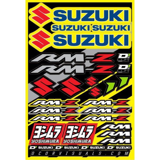 Decal Sheet Suzuki Rmz 12"X18" By D'Cor 40-40-100 Decal Sheet 862-41100 Western Powersports