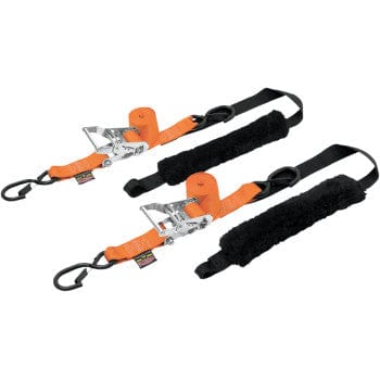 Deluxe Ratchet Tie-Downs - 1-1/2" x 6-1/2' - Orange By Powertye MFG 30692-S Tie Down / Ratchet Strap