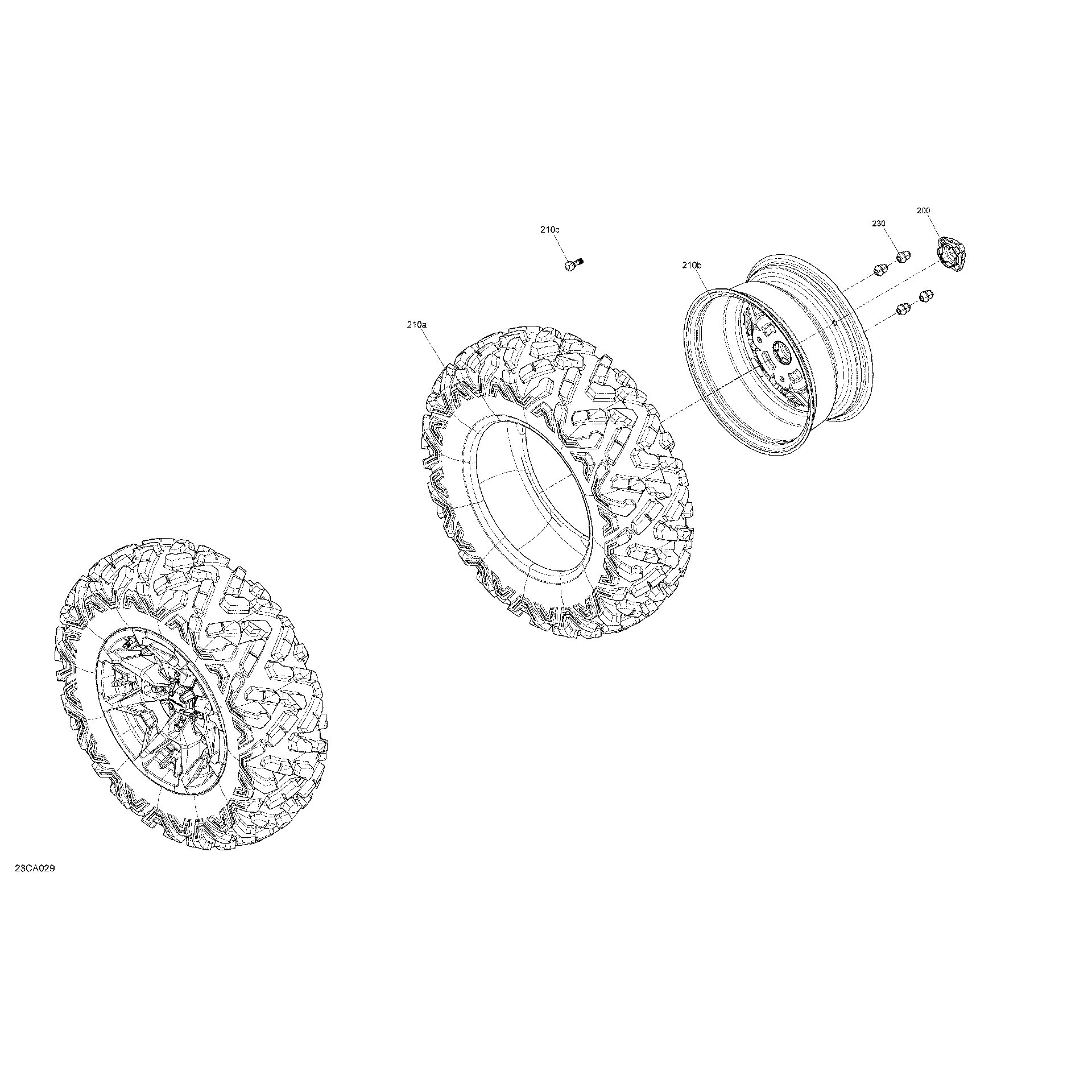 An Image of a Genuine Can-Am Parts Schematic Diagram showing the schematic - DRIVE - FRONT WHEELS