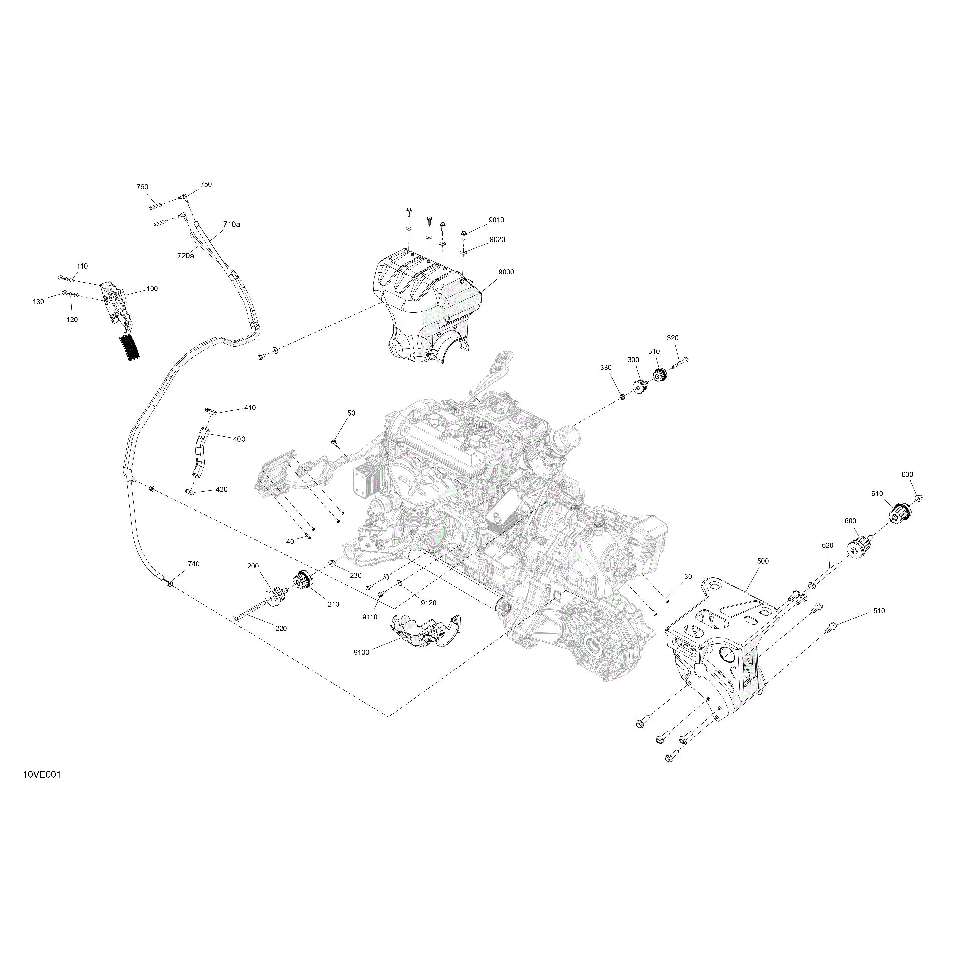 An Image of a Genuine Can-Am Parts Schematic Diagram showing the schematic - ENGINE - SYSTEM