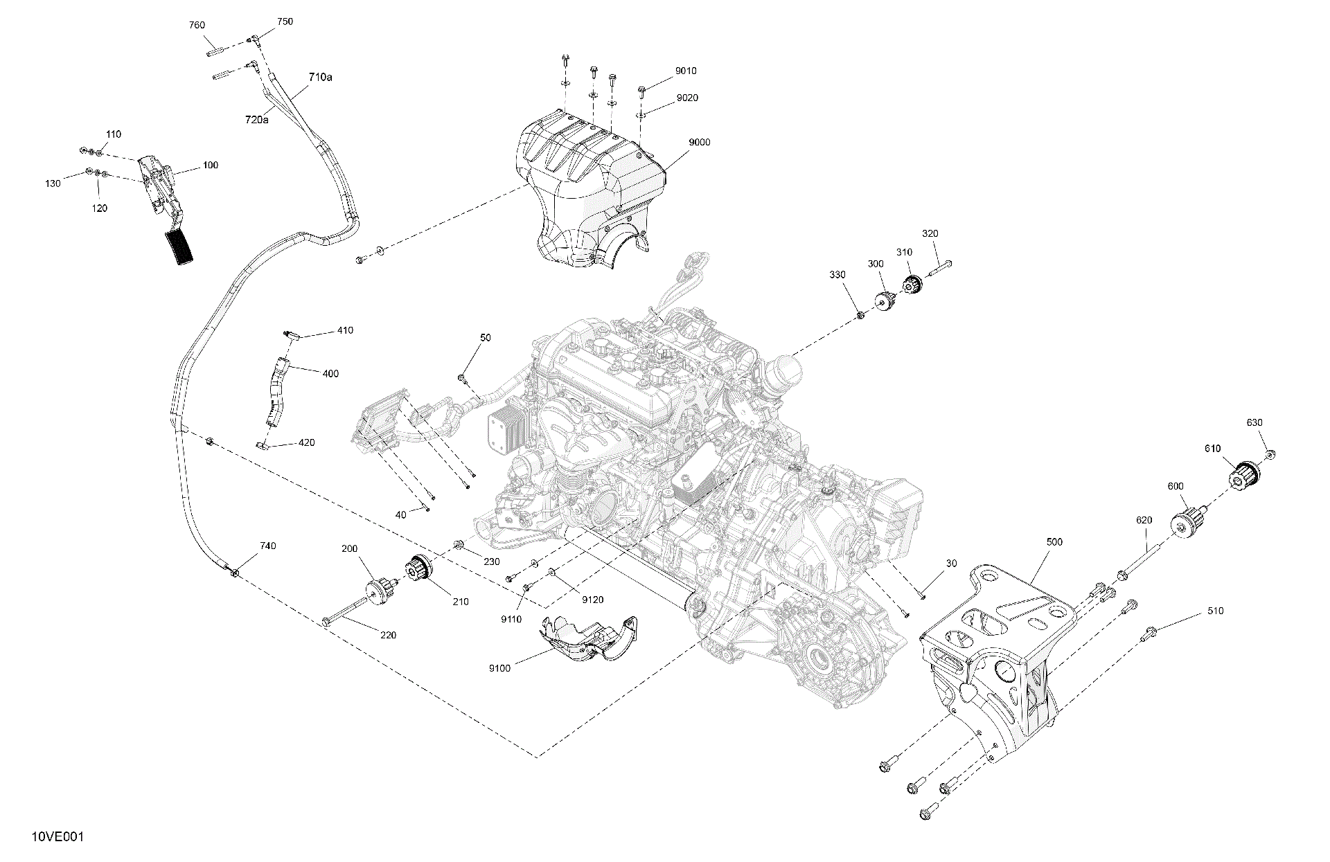 An Image of a Genuine Can-Am Parts Schematic Diagram showing the schematic - ENGINE - SYSTEM