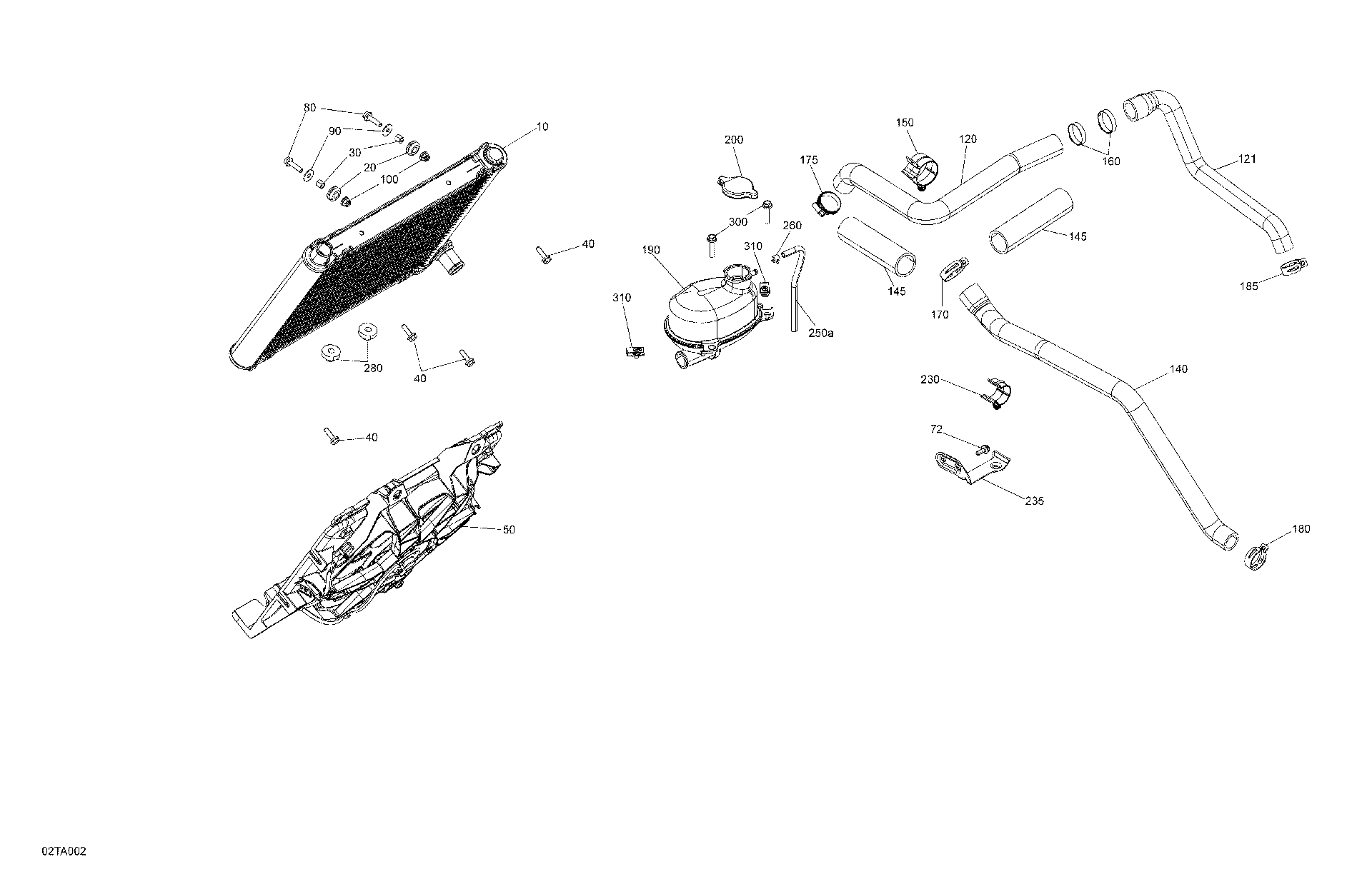 An Image of a Genuine Can-Am Parts Schematic Diagram showing the schematic - ENGINE - COOLING