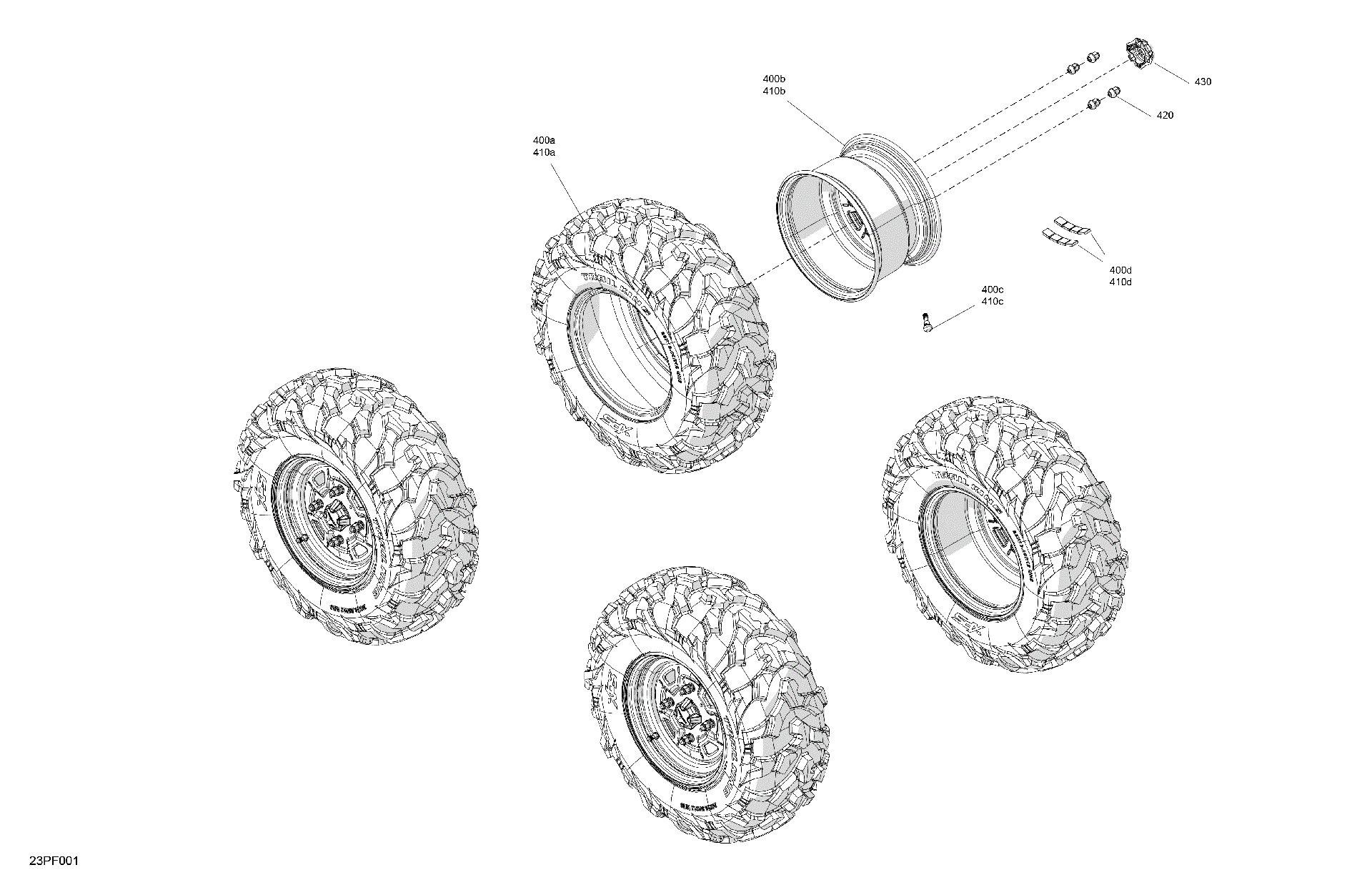 An Image of a Genuine Can-Am Parts Schematic Diagram showing the schematic - DRIVE - REAR WHEELS
