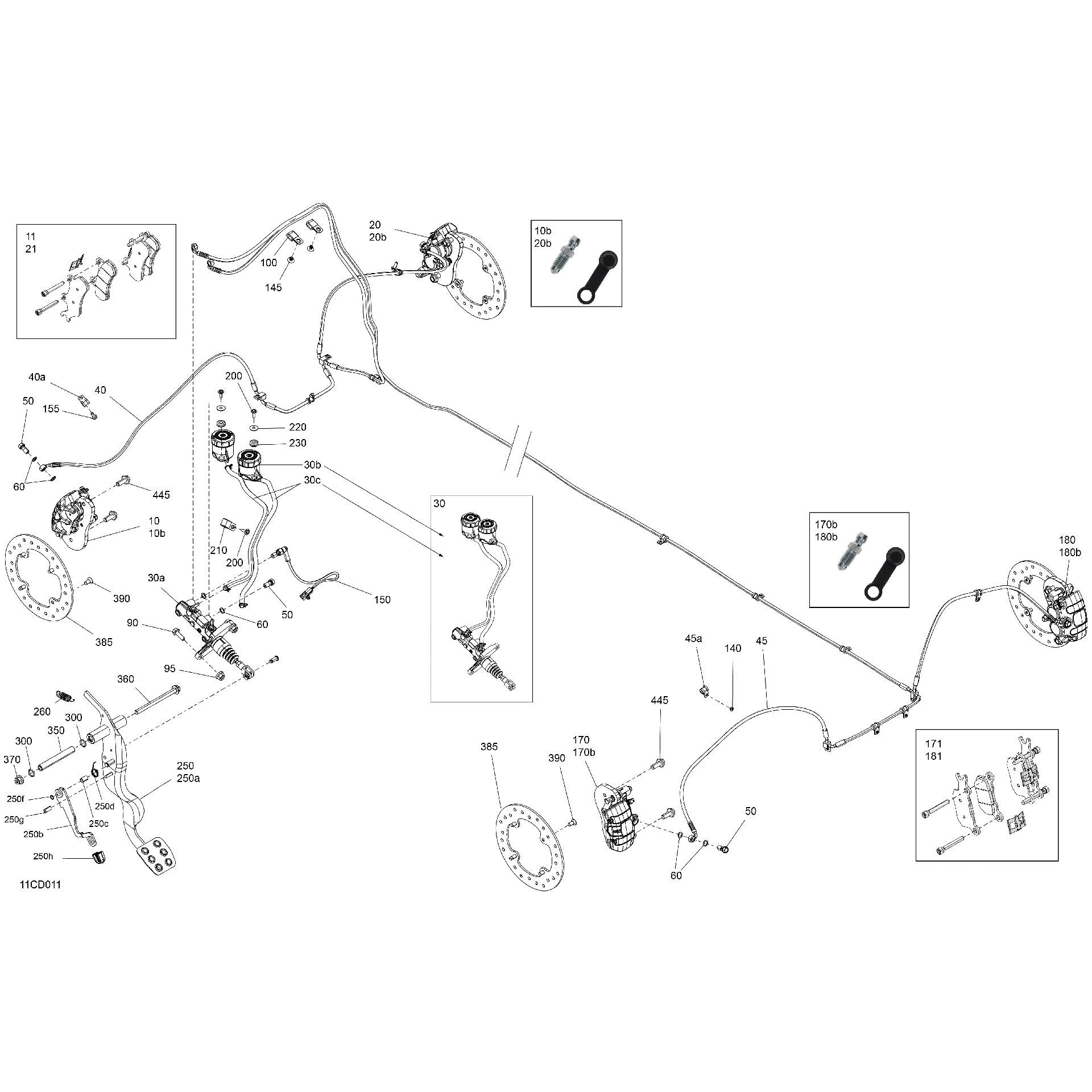 An Image of a Genuine Can-Am Parts Schematic Diagram showing the schematic - MECHANIC - BRAKE SYSTEM