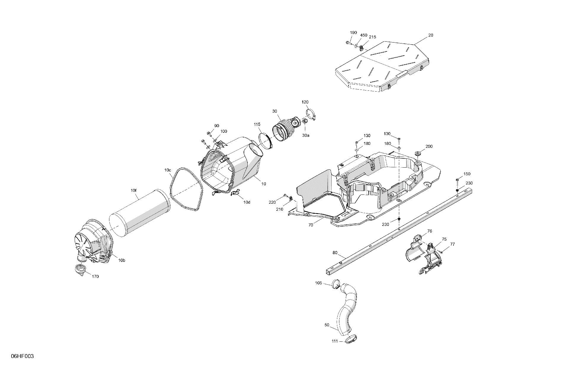 An Image of a Genuine Can-Am Parts Schematic Diagram showing the schematic - ENGINE - AIR INTAKE