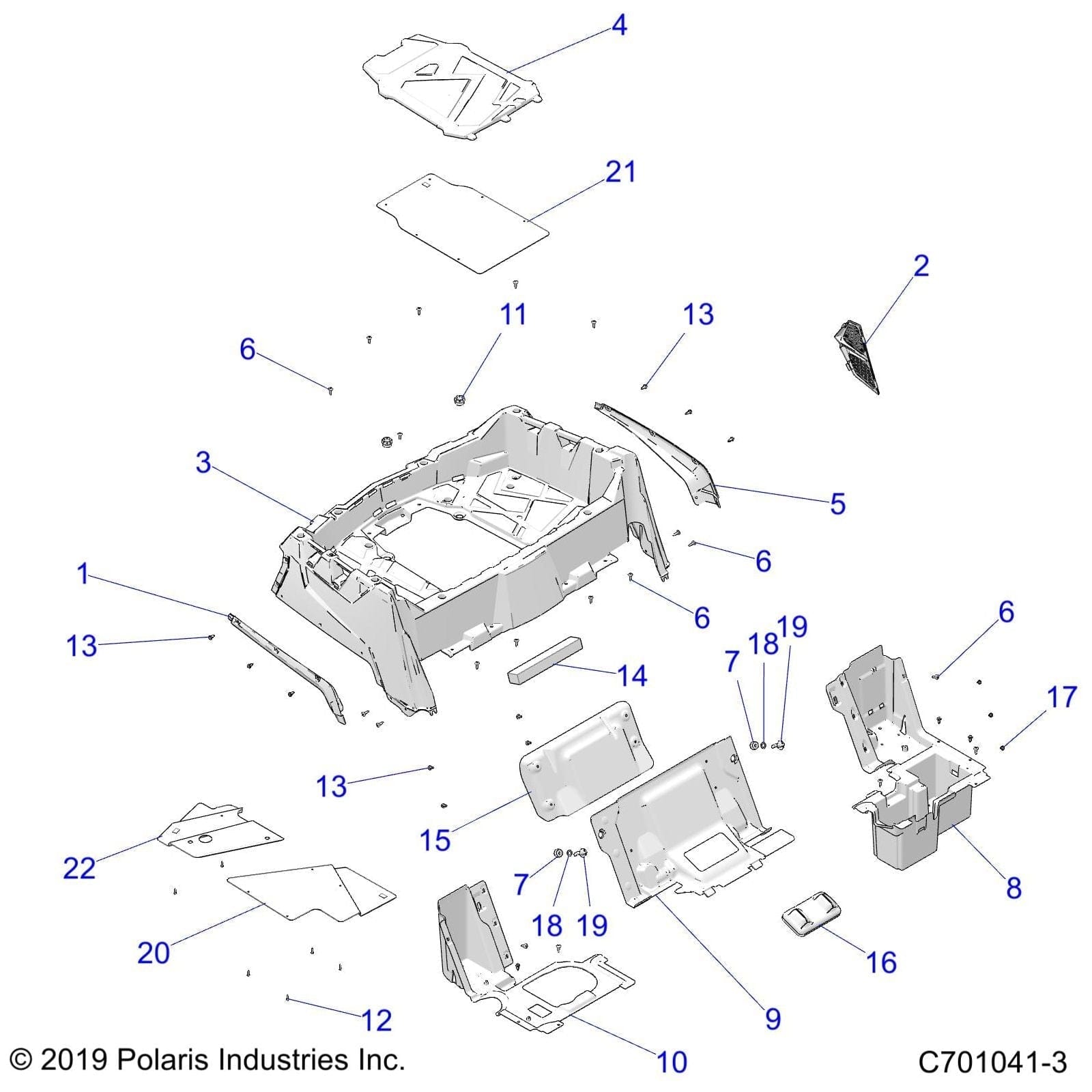 Divider Panel, Rear, Xp by Polaris 5439327-070 OEM Hardware P5439327-070 Off Road Express