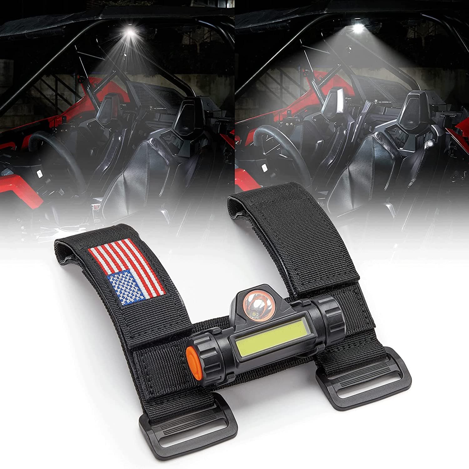Dome Interior Lights for 1.75''-2'' roll bar by Kemimoto B0801-00802BK Dome Light B0801-00802BK Kemimoto