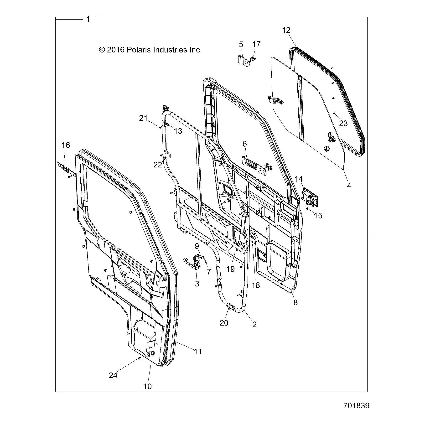 Door Panel, Outer, Left, Gloss by Polaris 5439238-070 OEM Hardware P5439238-070 Off Road Express