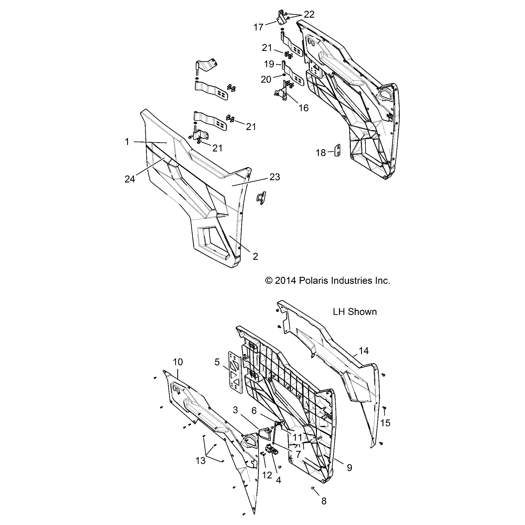 Door Panel, Outer, Left, Vogue by Polaris 5451126-354 OEM Hardware P5451126-354 Off Road Express