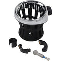 Drink Holder 7/8" & 1" Handlebar Mount Chrome/Black Clamp by Ciro