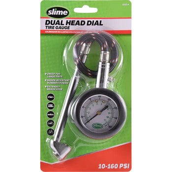 Parts Unlimited Air Pressure Gauge Dual Head/Dial - 10 psi -160 psi Tire Gauge by Slime 2020-A