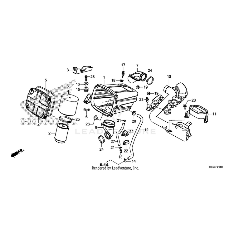 Duct, Snorkel by Honda 17259-HL5-A00 Snorkel Kit 17259-HL5-A00 Off Road Express Peach St