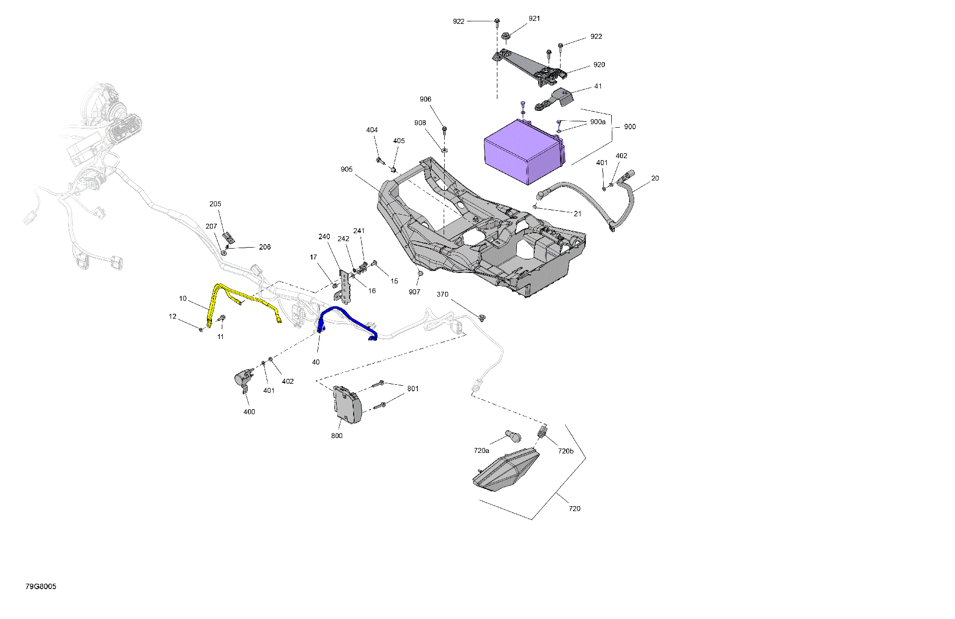 An Image of a Genuine Can-Am Parts Schematic Diagram showing the schematic - ELECTRIC - REAR SECTION