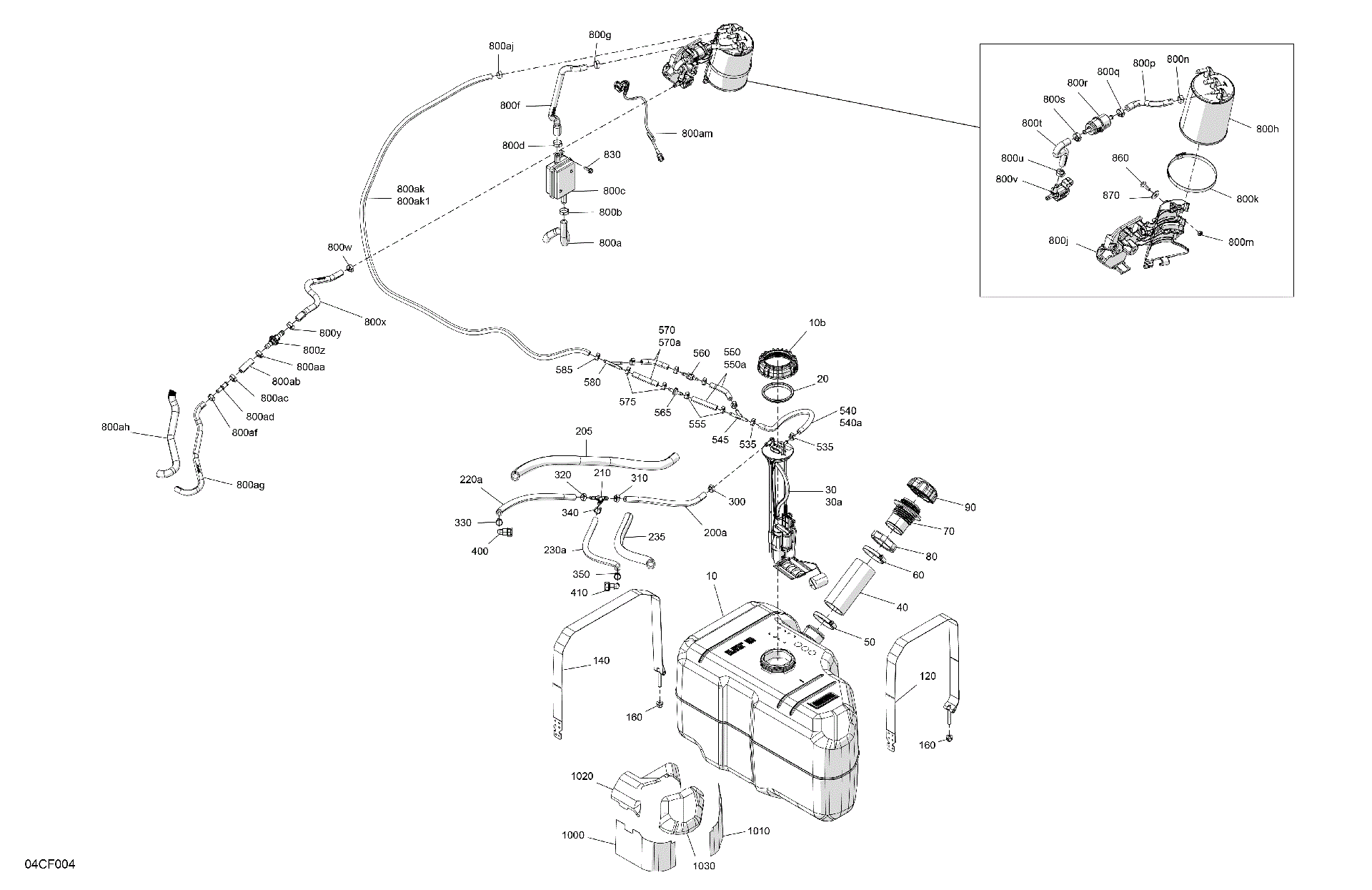 An Image of a Genuine Can-Am Parts Schematic Diagram showing the schematic - ENGINE - FUEL