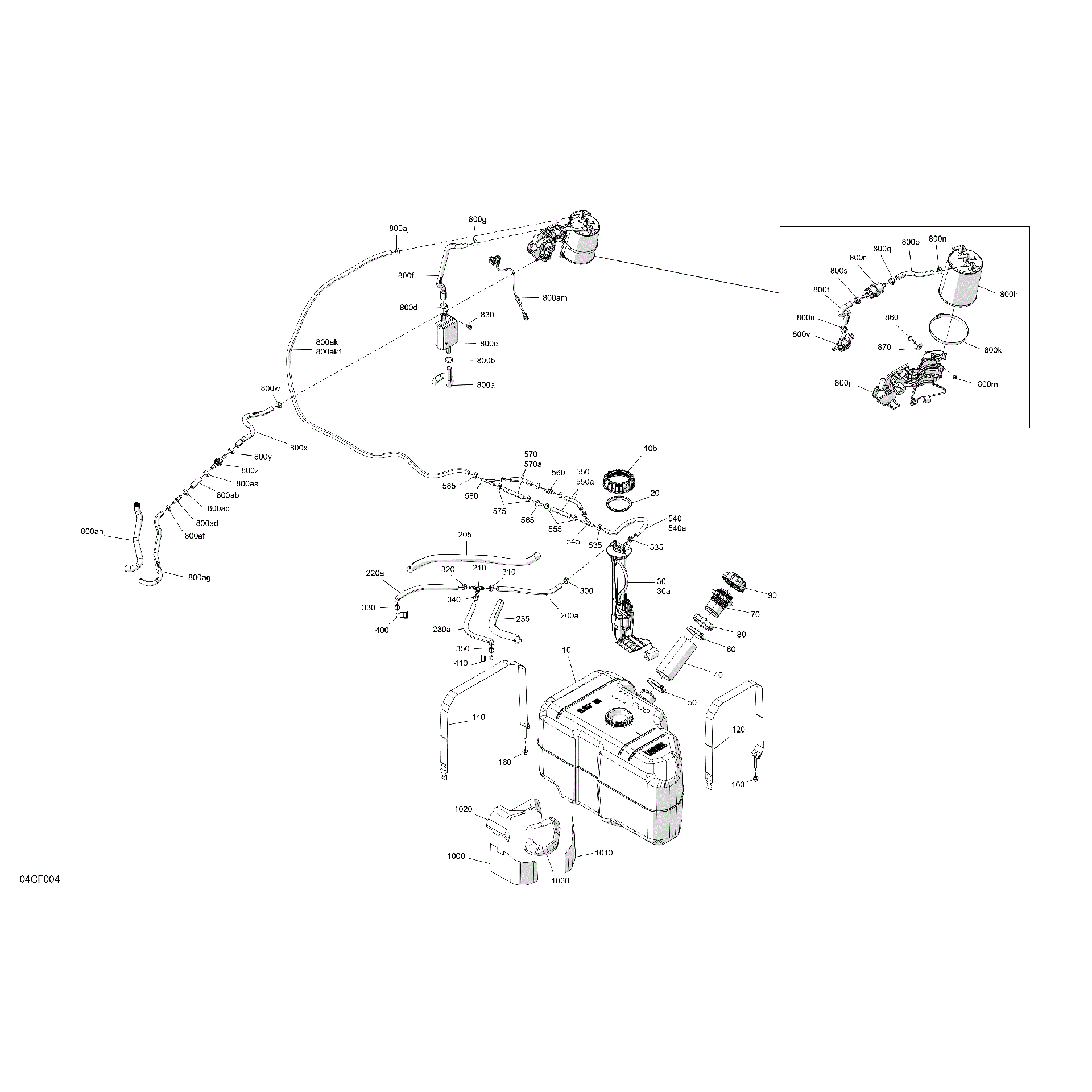An Image of a Genuine Can-Am Parts Schematic Diagram showing the schematic - ENGINE - FUEL