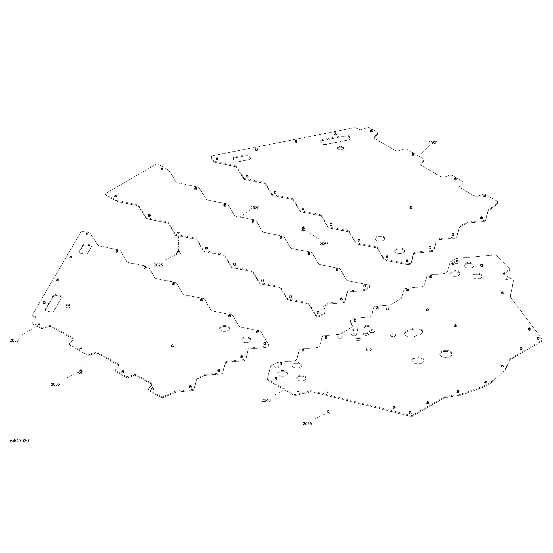 An Image of a Genuine Can-Am Parts Schematic Diagram showing the schematic - BODY - SKID PLATE