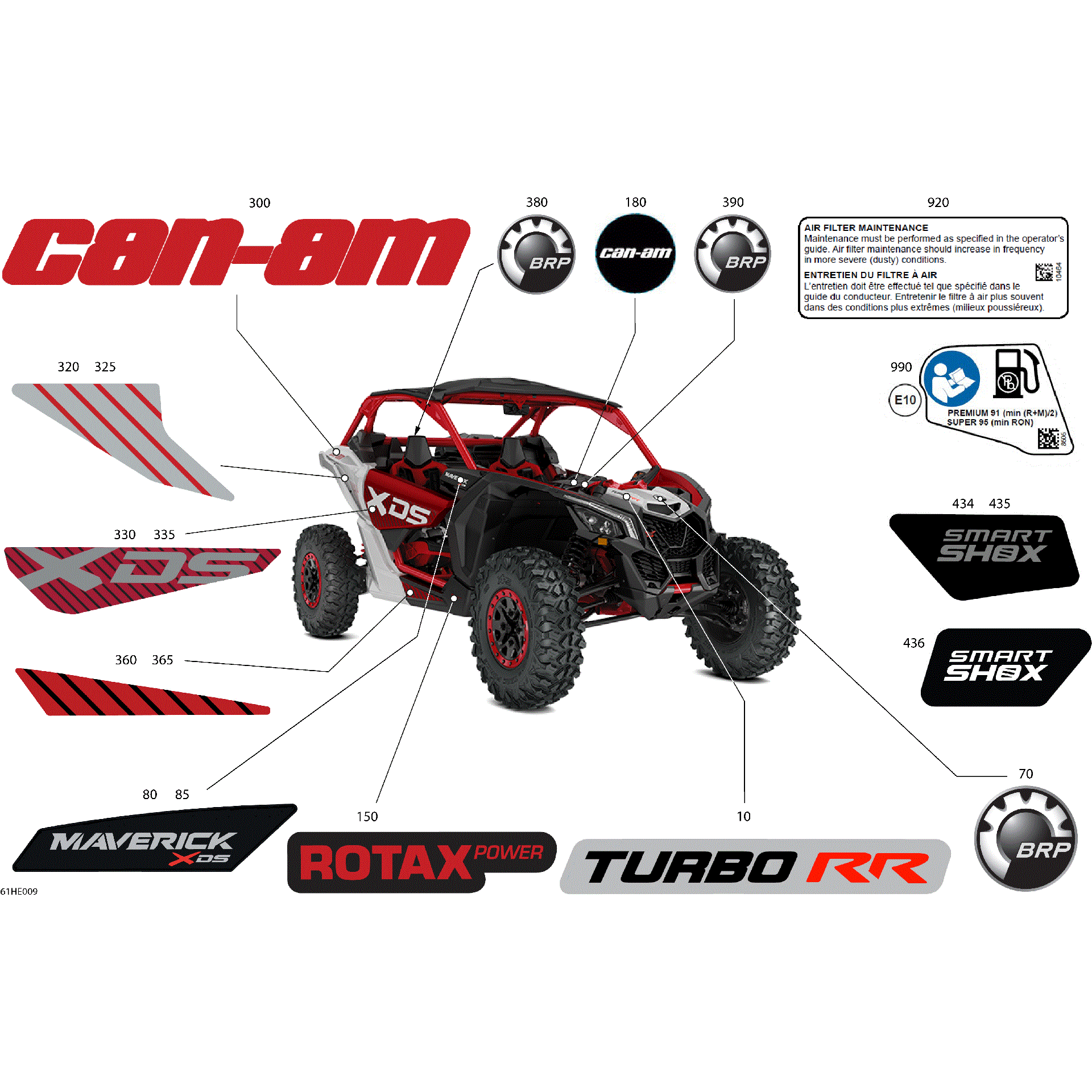An Image of a Genuine Can-Am Parts Schematic Diagram showing the schematic - BODY - DECALS