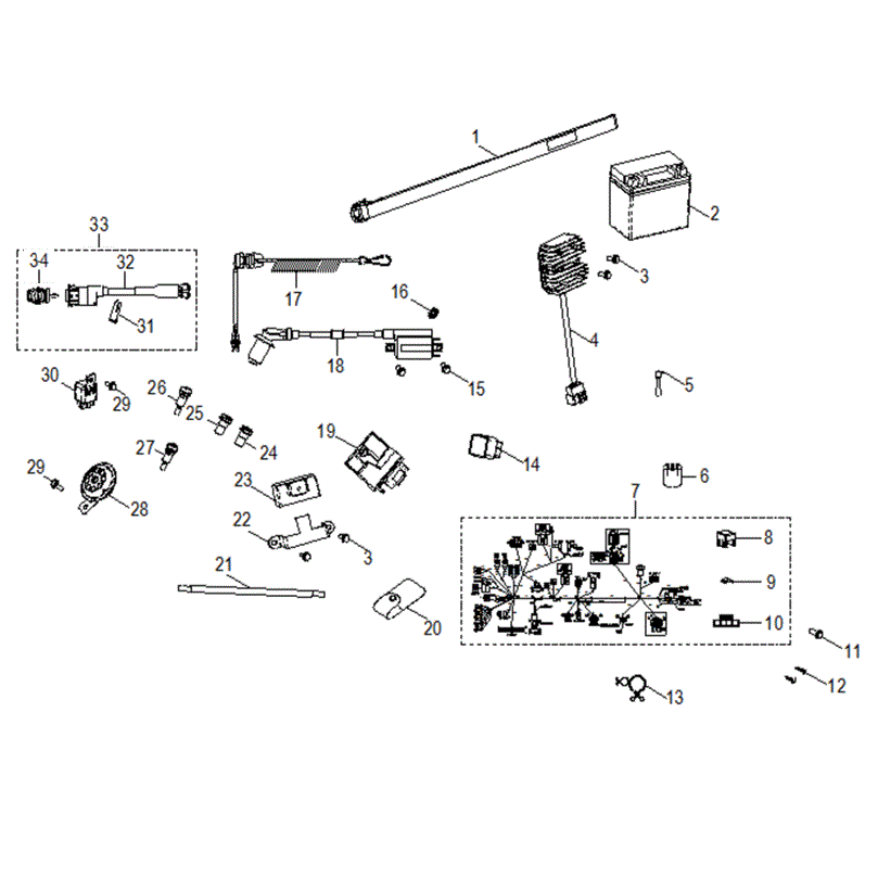 An Image of a Genuine Polaris Parts Schematic Diagram showing the schematic - ELECTRICAL: SWITCHES HARNESS and INDICATORS - 2018 POLARIS SPORTSMAN 110