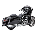 4" Neighbor Hater Slip-On Exhaust, Chrome for Indian w/ Leather Saddle Bags by Cobra