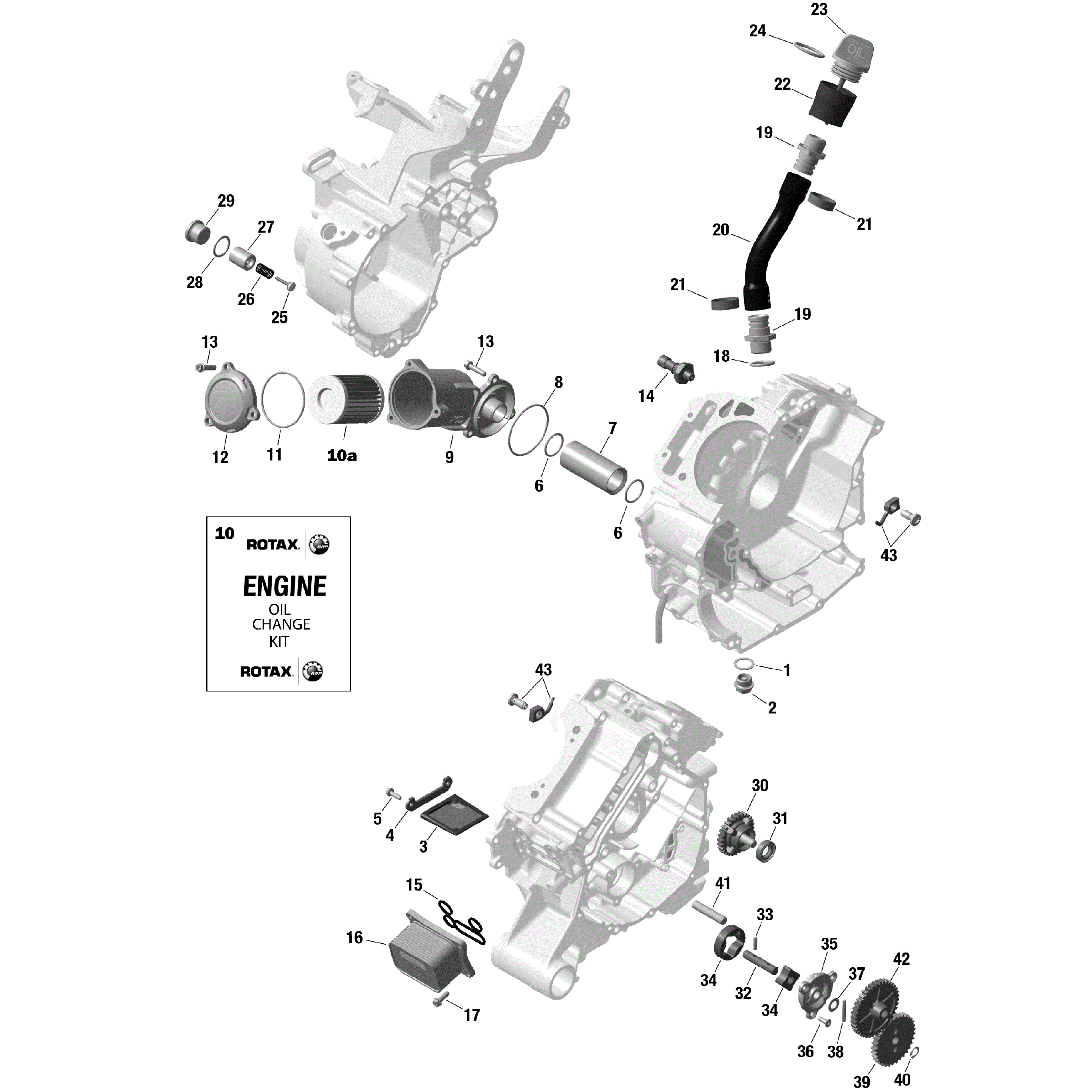 An Image of a Genuine Can-Am Parts Schematic Diagram showing the schematic - ROTAX - ENGINE LUBRICATION