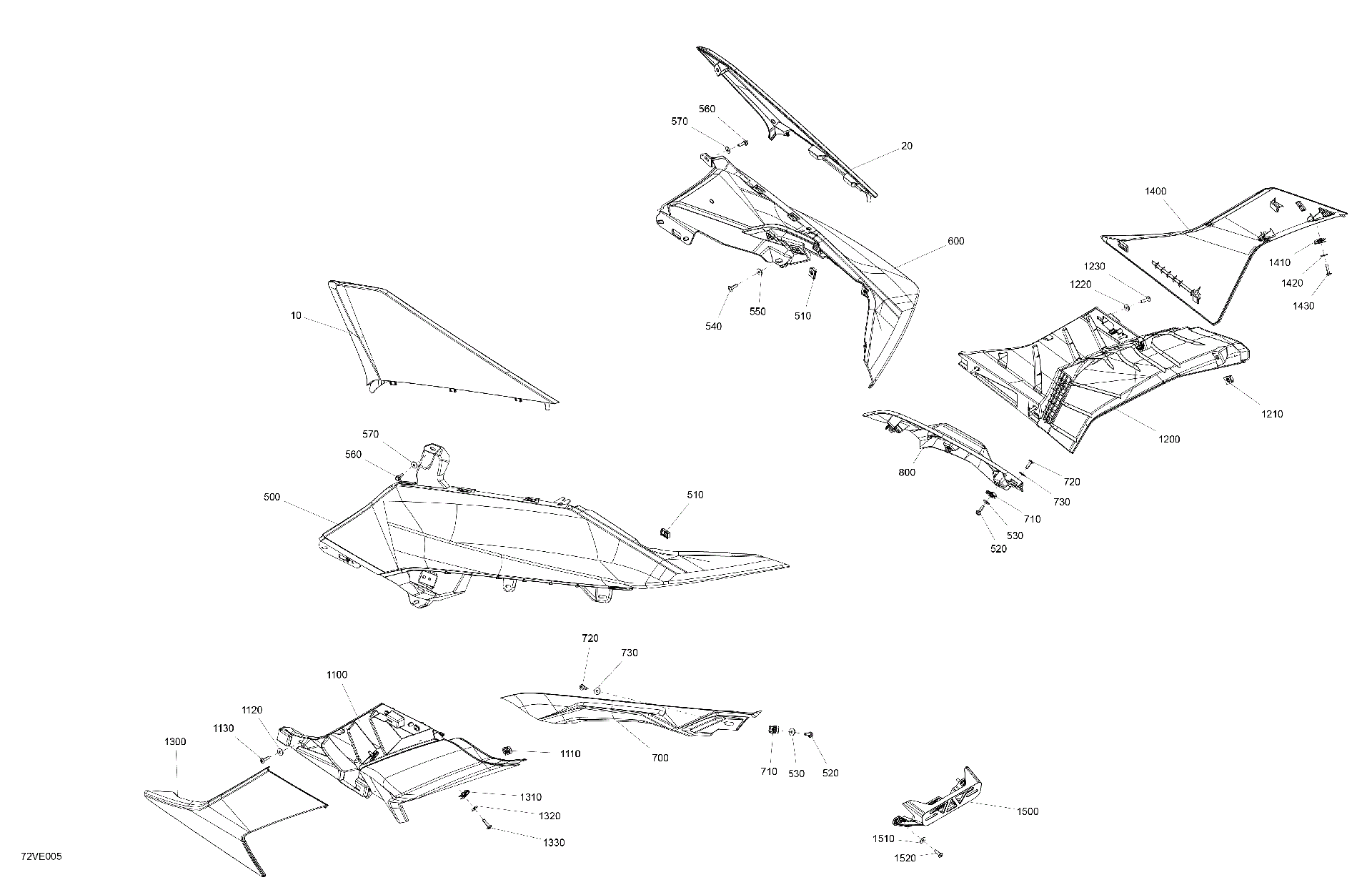 An Image of a Genuine Can-Am Parts Schematic Diagram showing the schematic - BODY - REAR SECTION