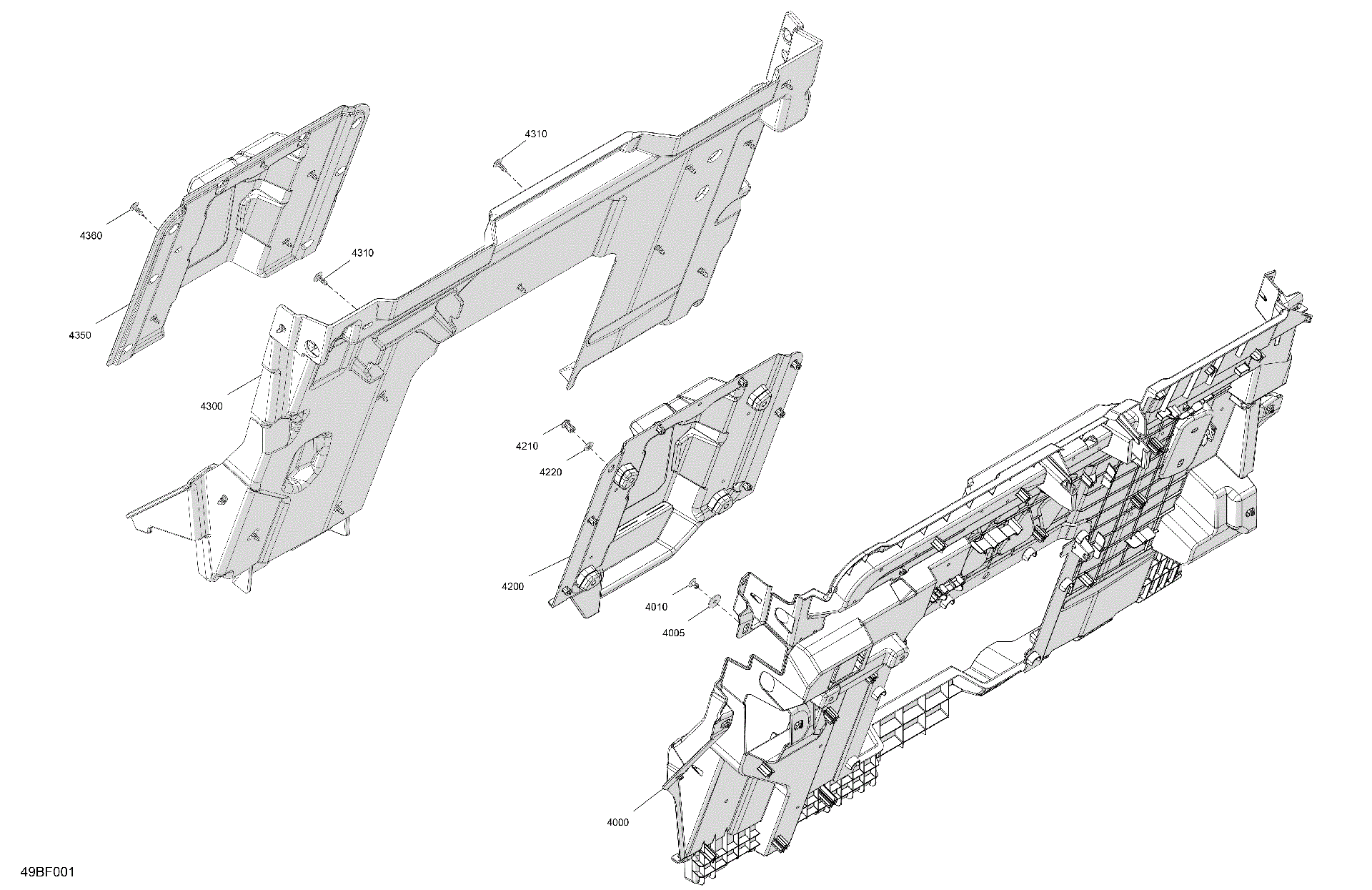 An Image of a Genuine Can-Am Parts Schematic Diagram showing the schematic - CAB INTERIOR - BACK WALL