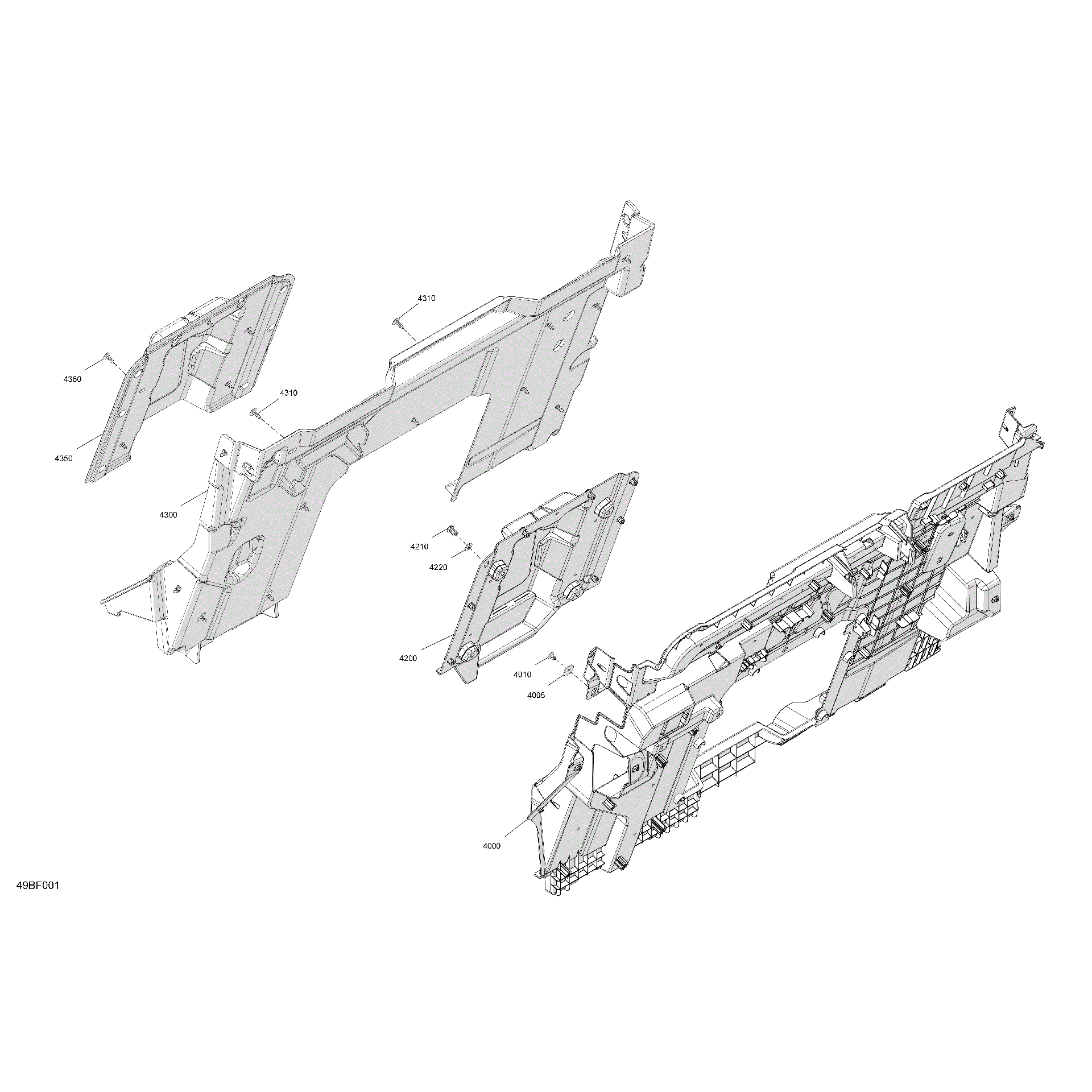 An Image of a Genuine Can-Am Parts Schematic Diagram showing the schematic - CAB INTERIOR - BACK WALL