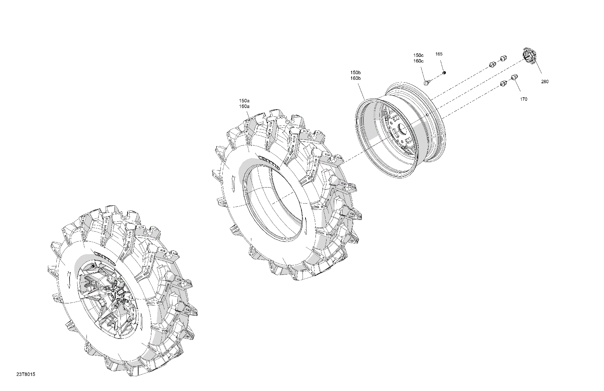 An Image of a Genuine Can-Am Parts Schematic Diagram showing the schematic - DRIVE - REAR WHEELS