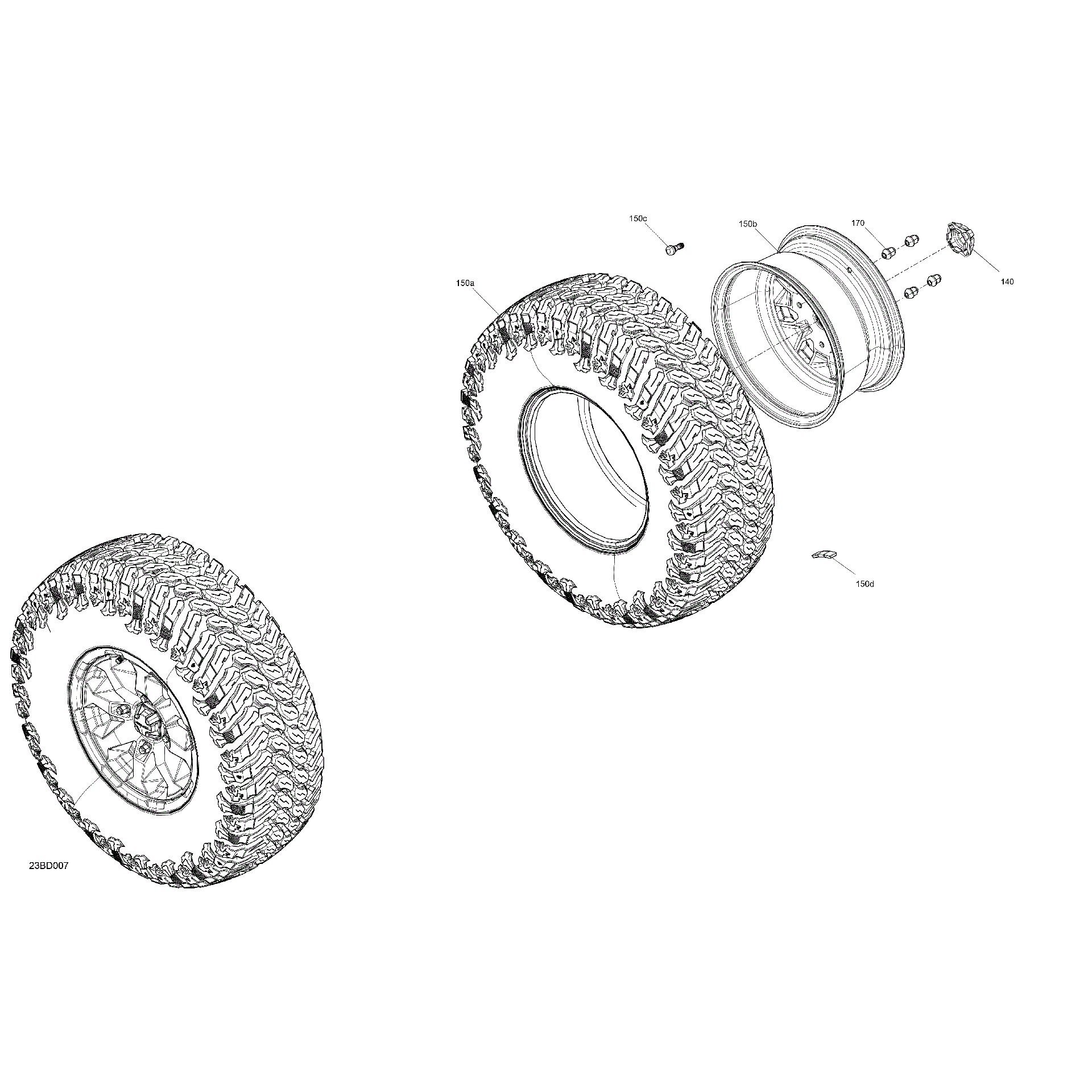 An Image of a Genuine Can-Am Parts Schematic Diagram showing the schematic - DRIVE - REAR WHEELS
