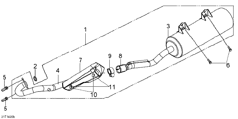 An Image of a Genuine Can-Am Parts Schematic Diagram showing the schematic - EXHAUST SYSTEM INT