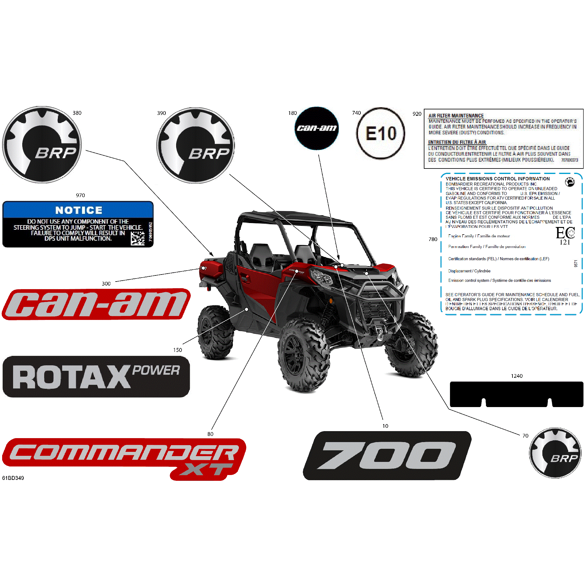 An Image of a Genuine Can-Am Parts Schematic Diagram showing the schematic - BODY - DECALS