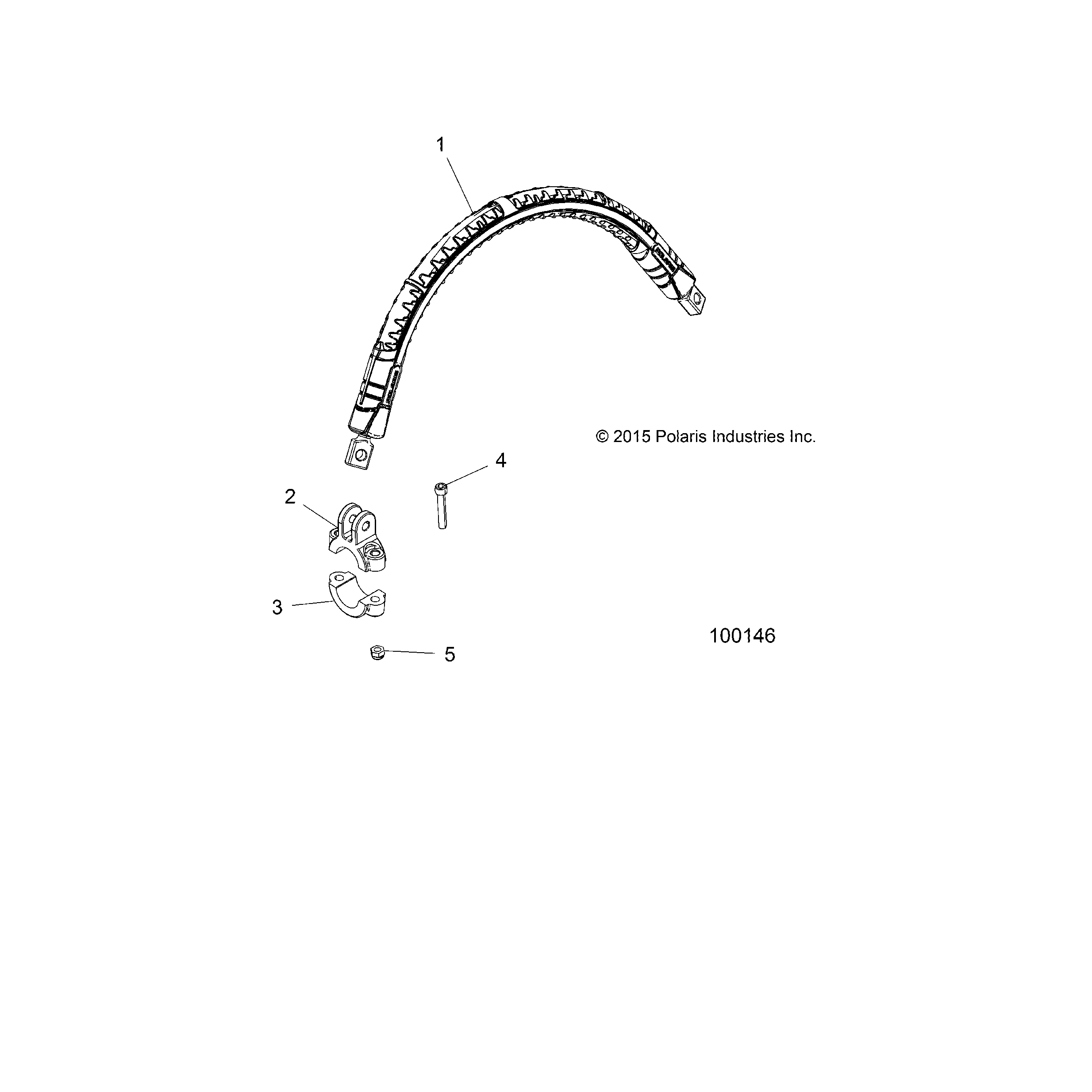 An Image of a Genuine Polaris Parts Schematic Diagram showing the schematic - STEERING: STEERING HOOP - 2016 POLARIS SPORTSMAN 1000 HIGH LIFTER