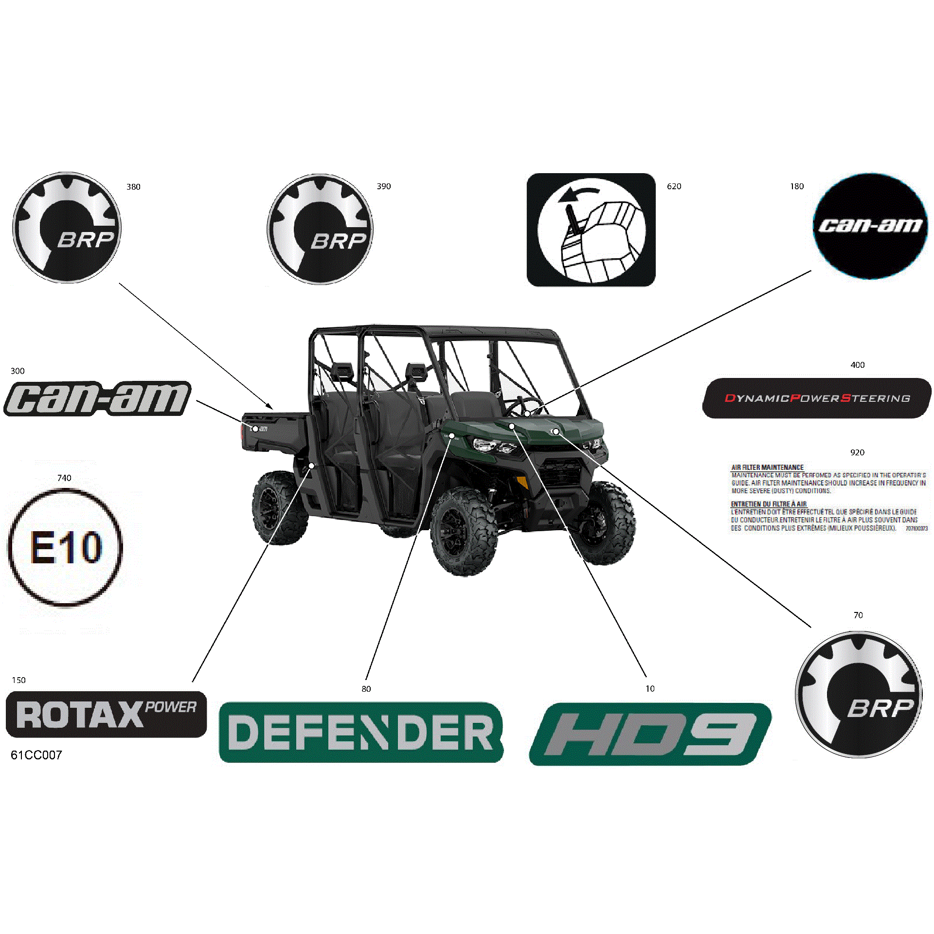 An Image of a Genuine Can-Am Parts Schematic Diagram showing the schematic - BODY - DECALS