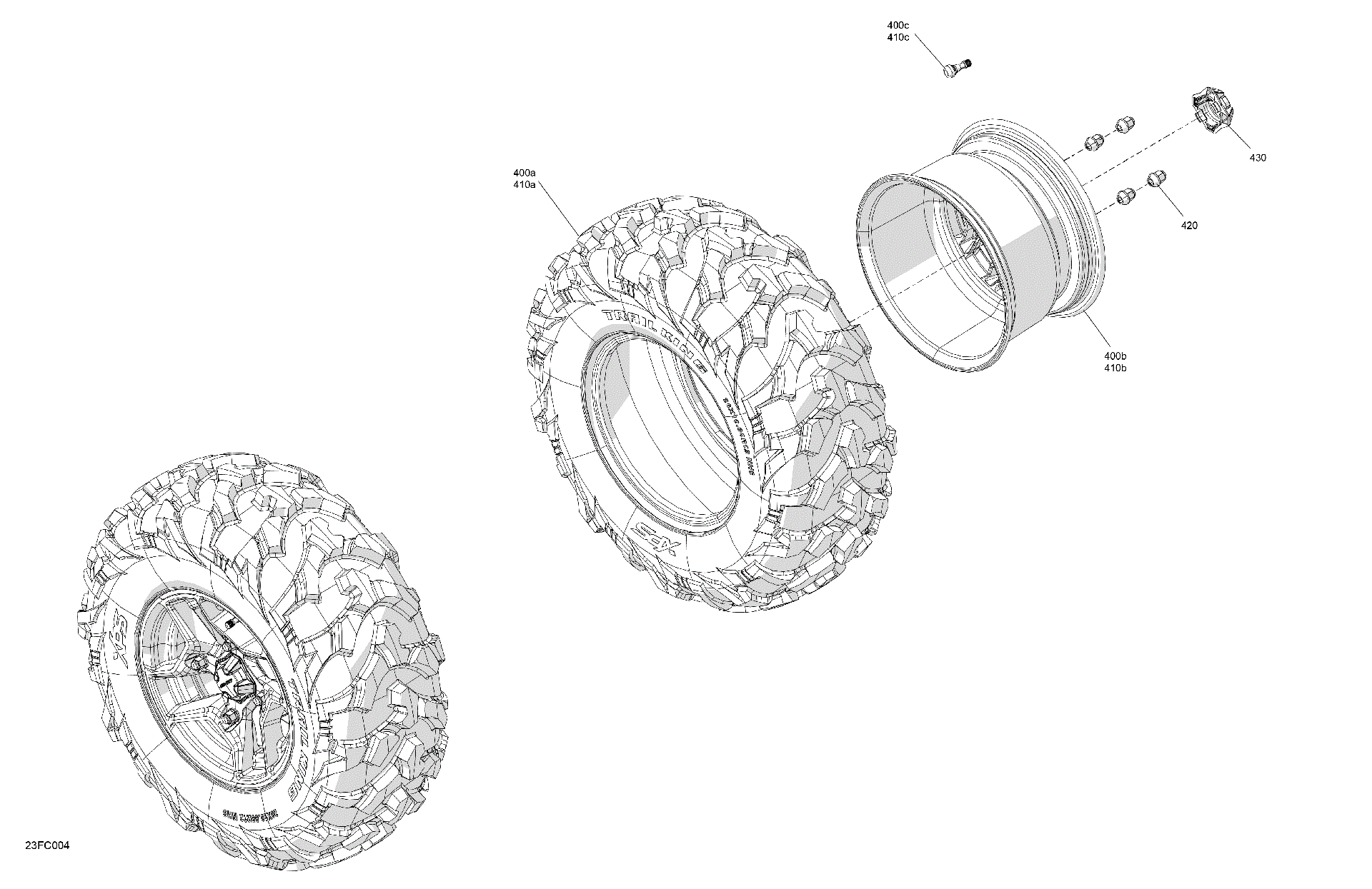 An Image of a Genuine Can-Am Parts Schematic Diagram showing the schematic - DRIVE - REAR WHEELS