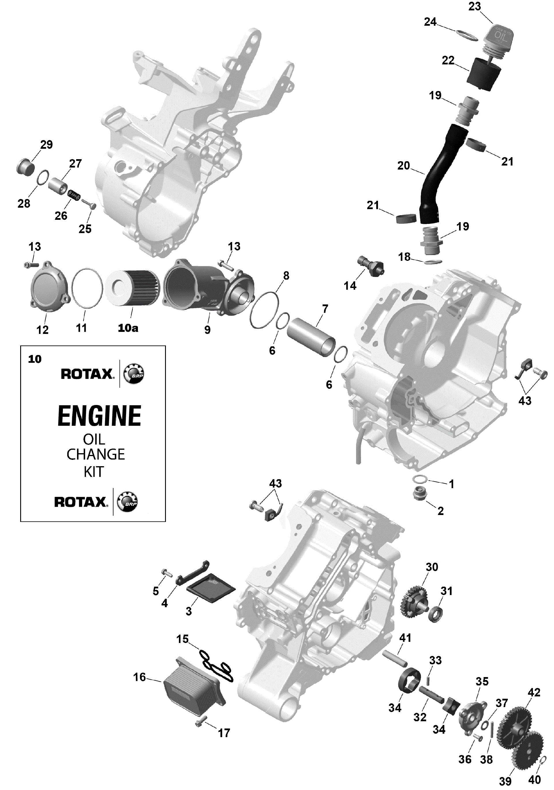 An Image of a Genuine Can-Am Parts Schematic Diagram showing the schematic - ROTAX - ENGINE LUBRICATION