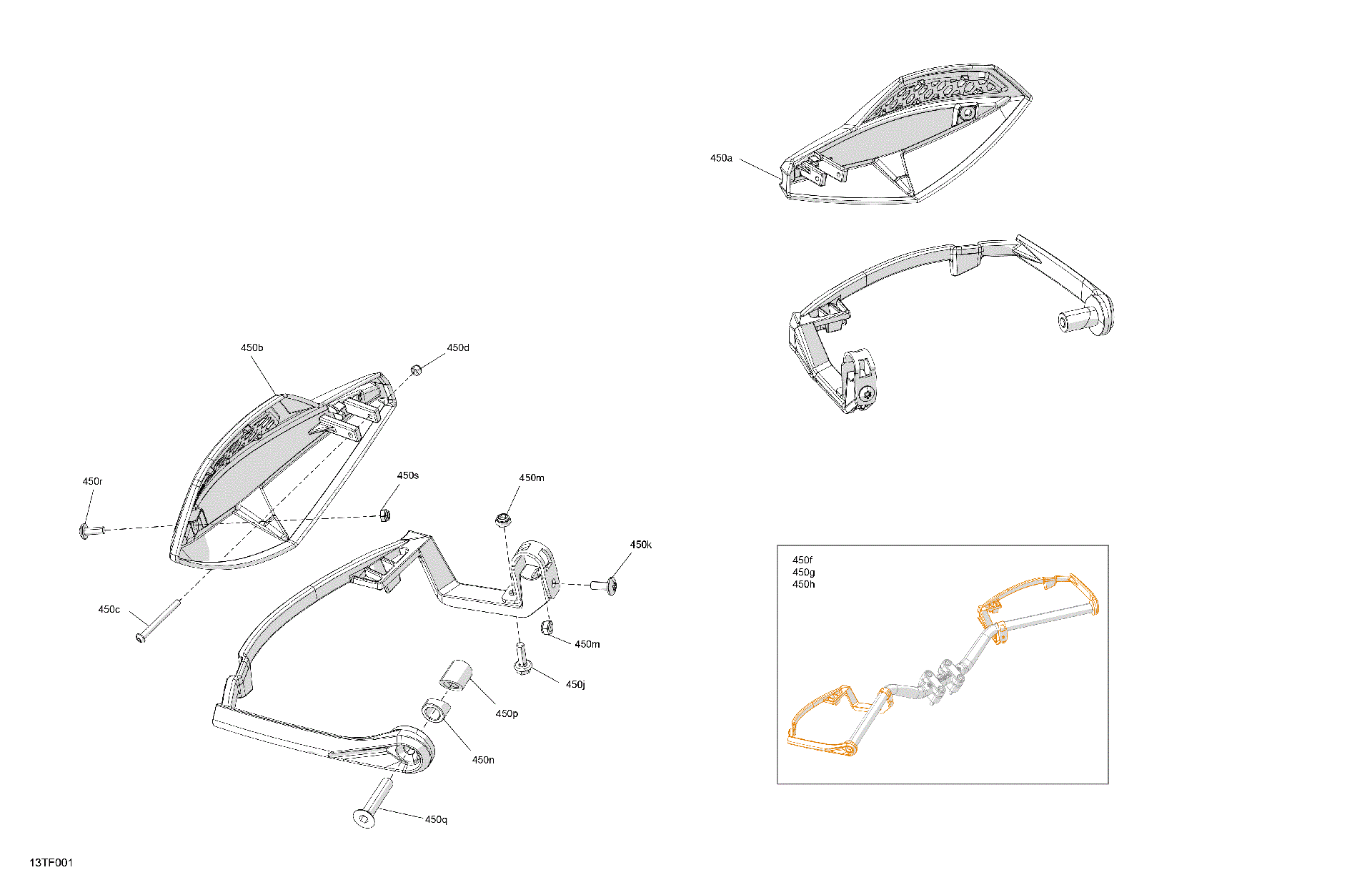 An Image of a Genuine Can-Am Parts Schematic Diagram showing the schematic - MECHANIC - AIR DEFLECTOR