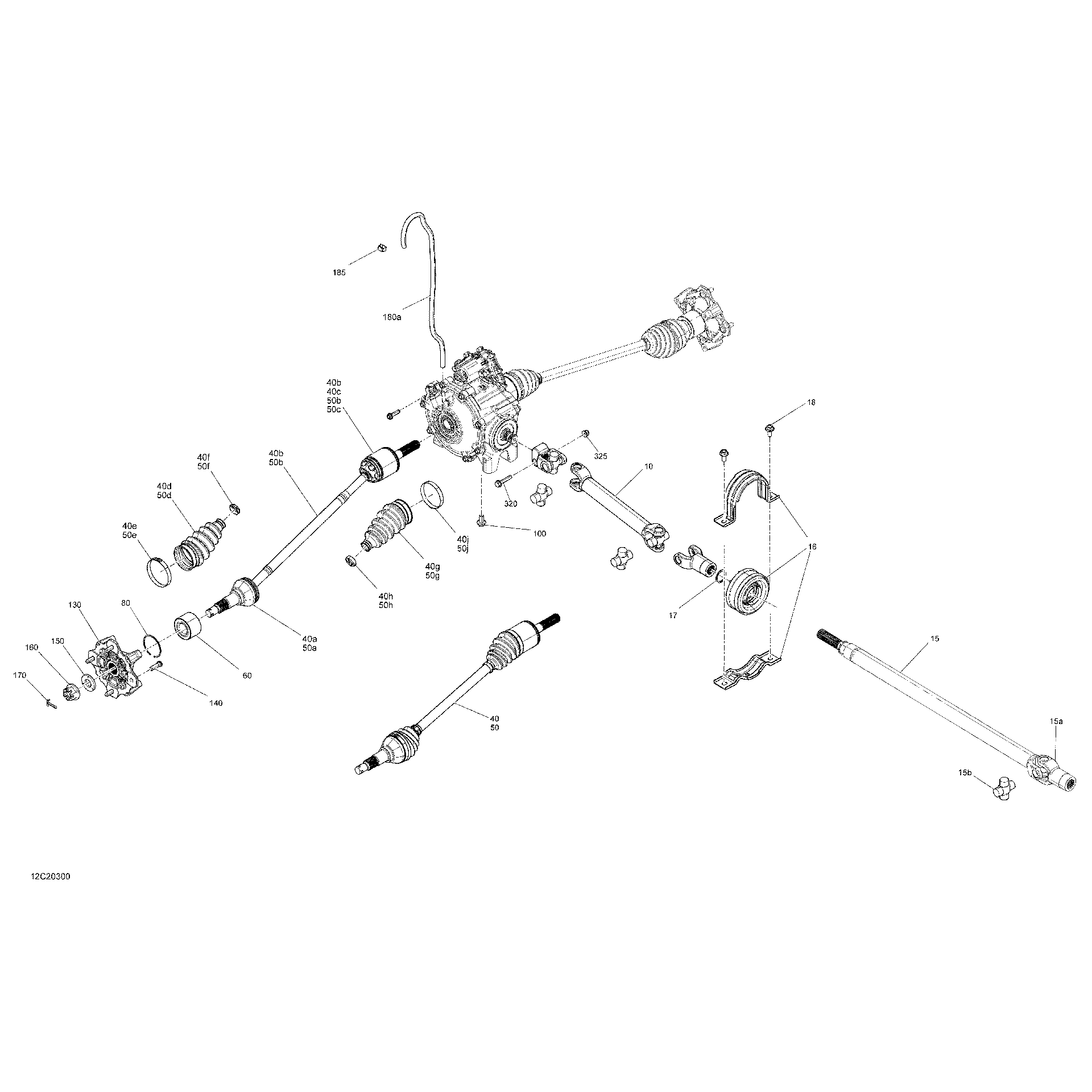 An Image of a Genuine Can-Am Parts Schematic Diagram showing the schematic - FRONT DRIVE - COMMON PARTS - X MR