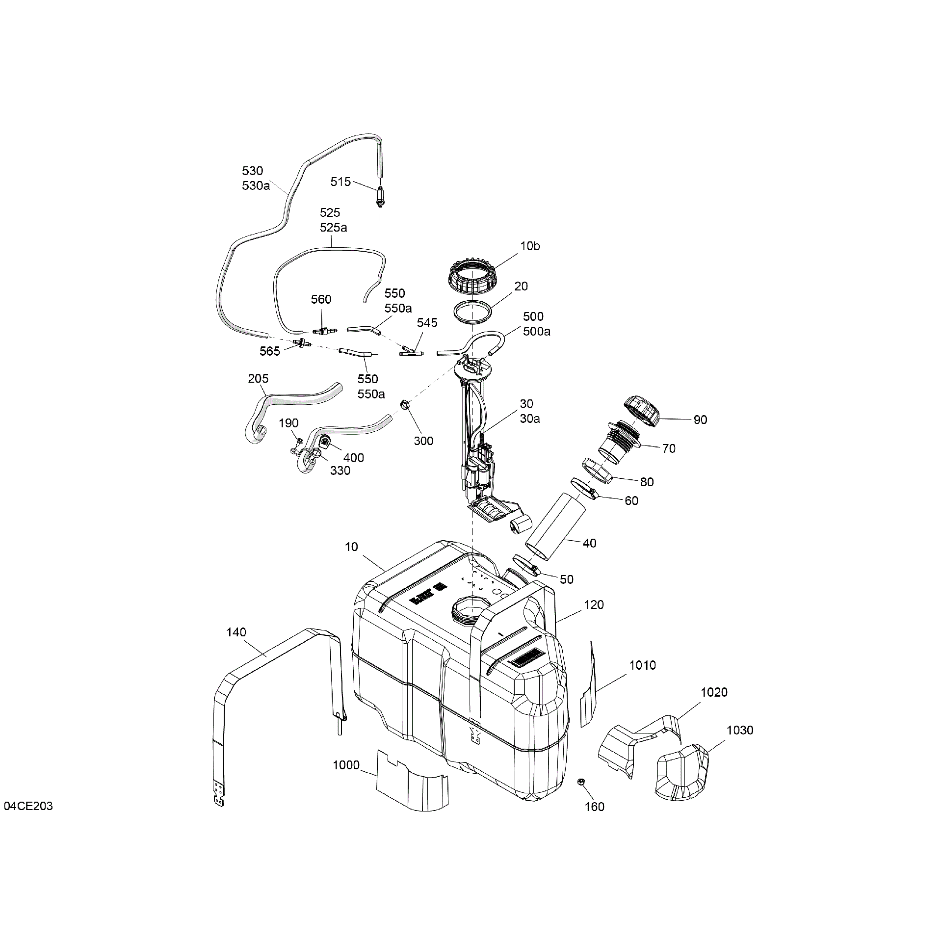 An Image of a Genuine Can-Am Parts Schematic Diagram showing the schematic - ENGINE - FUEL