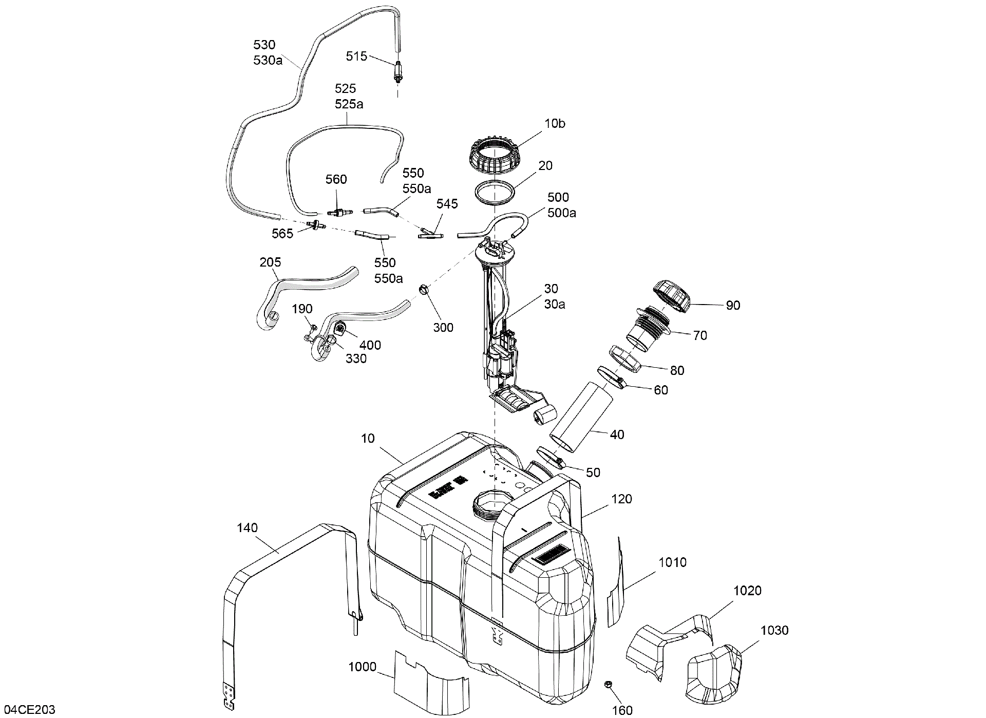 An Image of a Genuine Can-Am Parts Schematic Diagram showing the schematic - ENGINE - FUEL