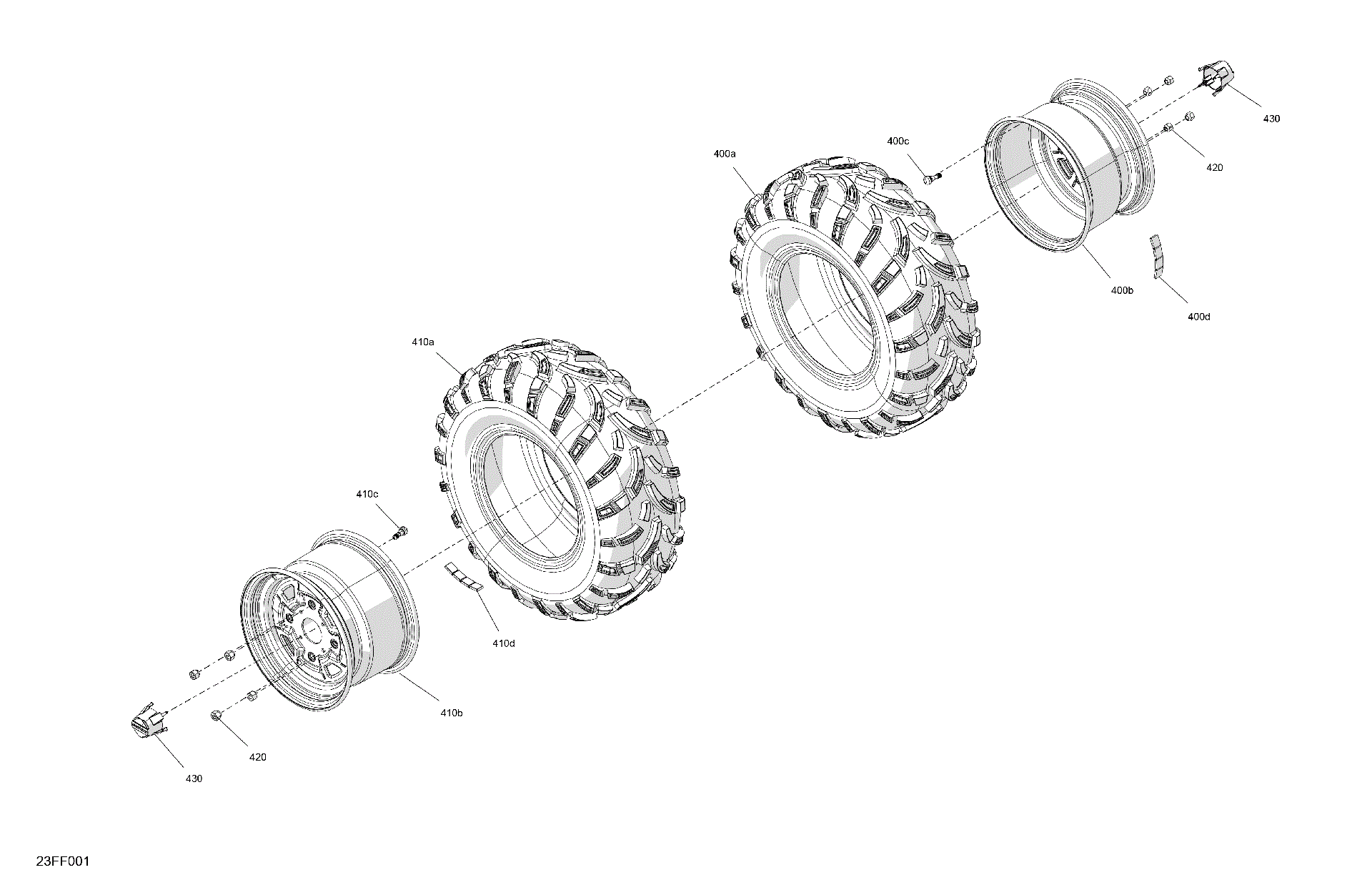 An Image of a Genuine Can-Am Parts Schematic Diagram showing the schematic - DRIVE - REAR WHEELS
