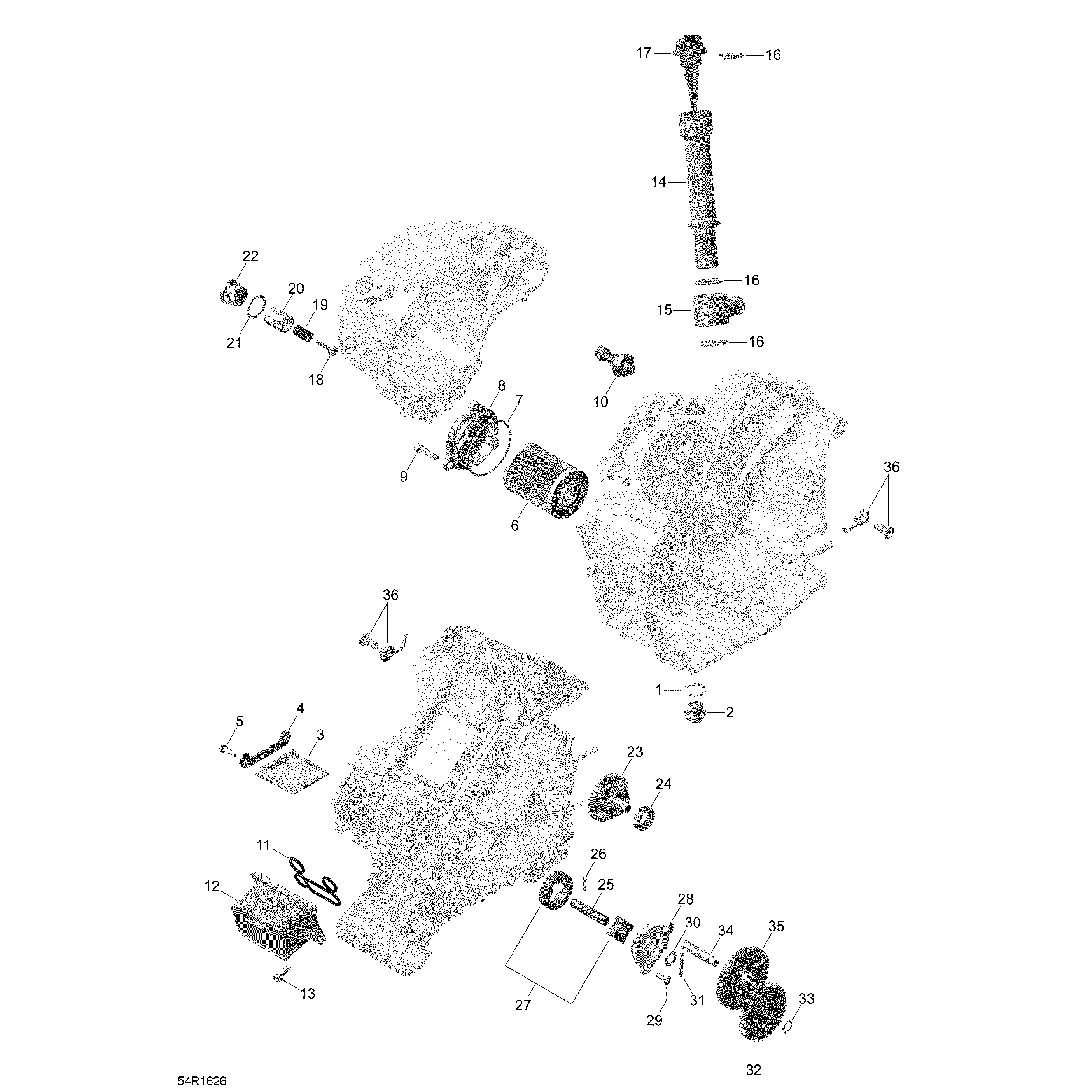 An Image of a Genuine Can-Am Parts Schematic Diagram showing the schematic - ENGINE LUBRICATION - TURBO