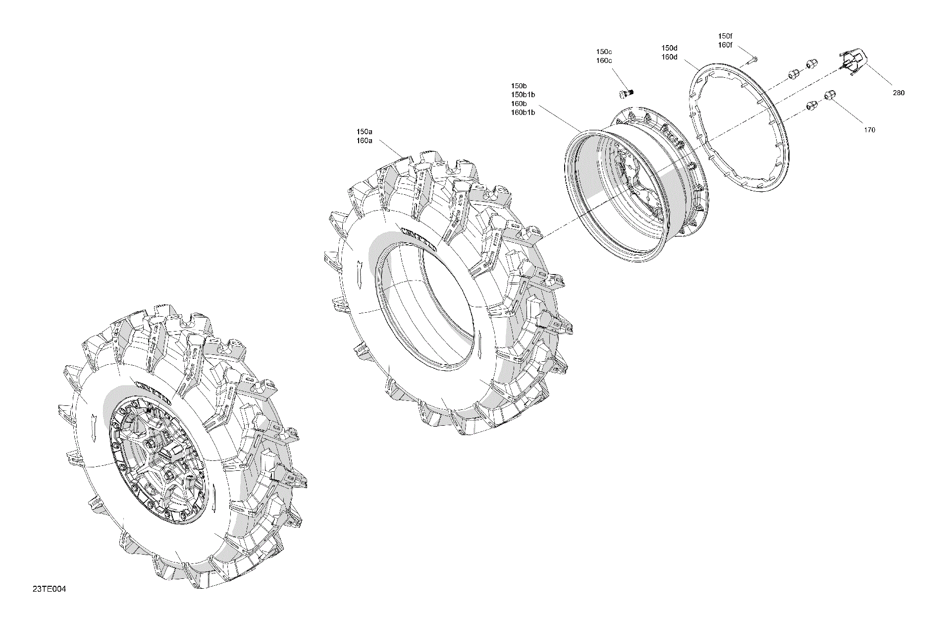 An Image of a Genuine Can-Am Parts Schematic Diagram showing the schematic - DRIVE - REAR WHEELS