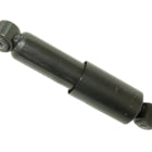 A black Kawasaki Mule UTV/ATV Rear Gas Shock by Bronco with mounting points at both ends is shown against a white background, similar to the high-quality shocks available at Witchdoctors.com.