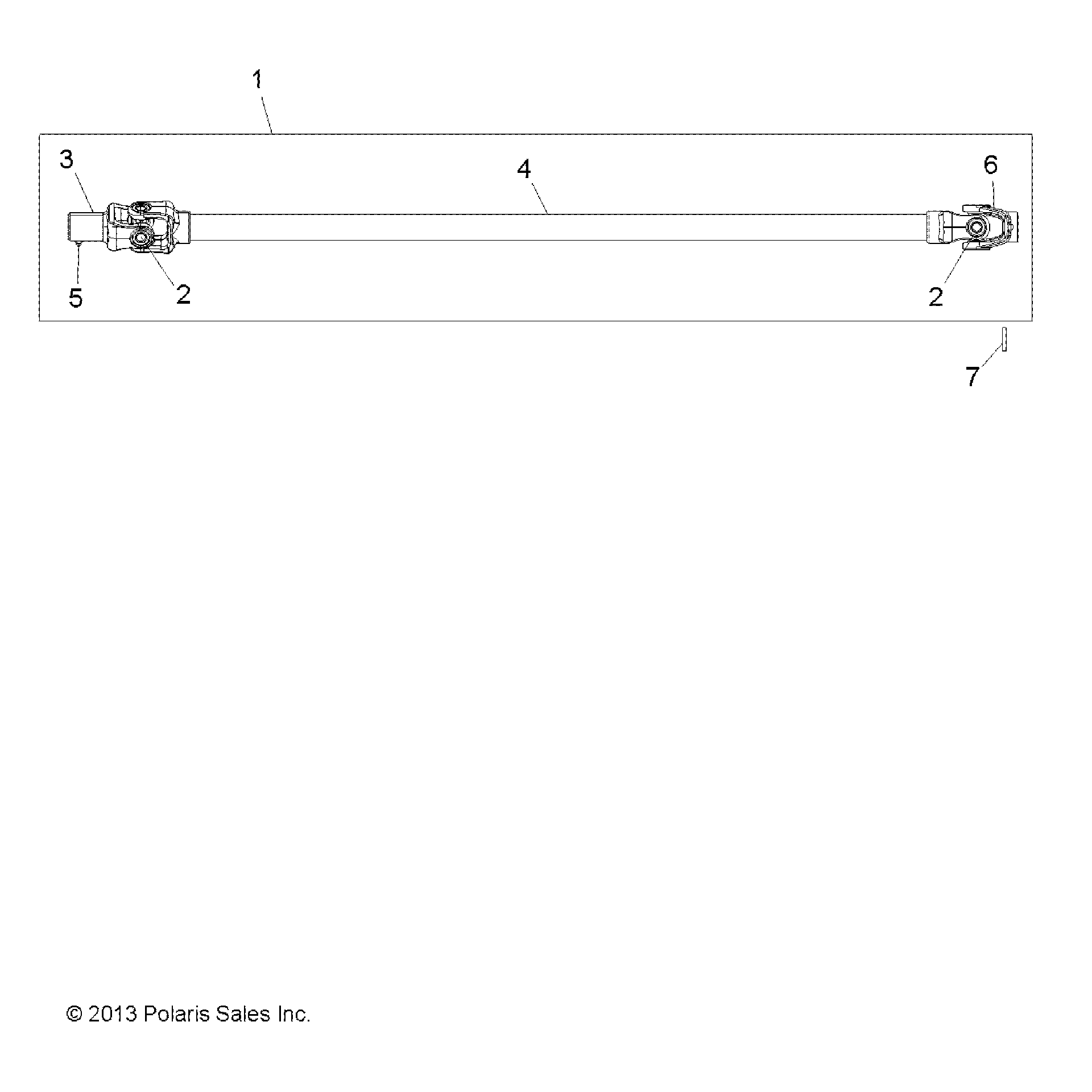 An Image of a Genuine Polaris Parts Schematic Diagram showing the schematic - DRIVE TRAIN: FRONT PROP SHAFT - 2017 POLARIS ACE 570 EFI