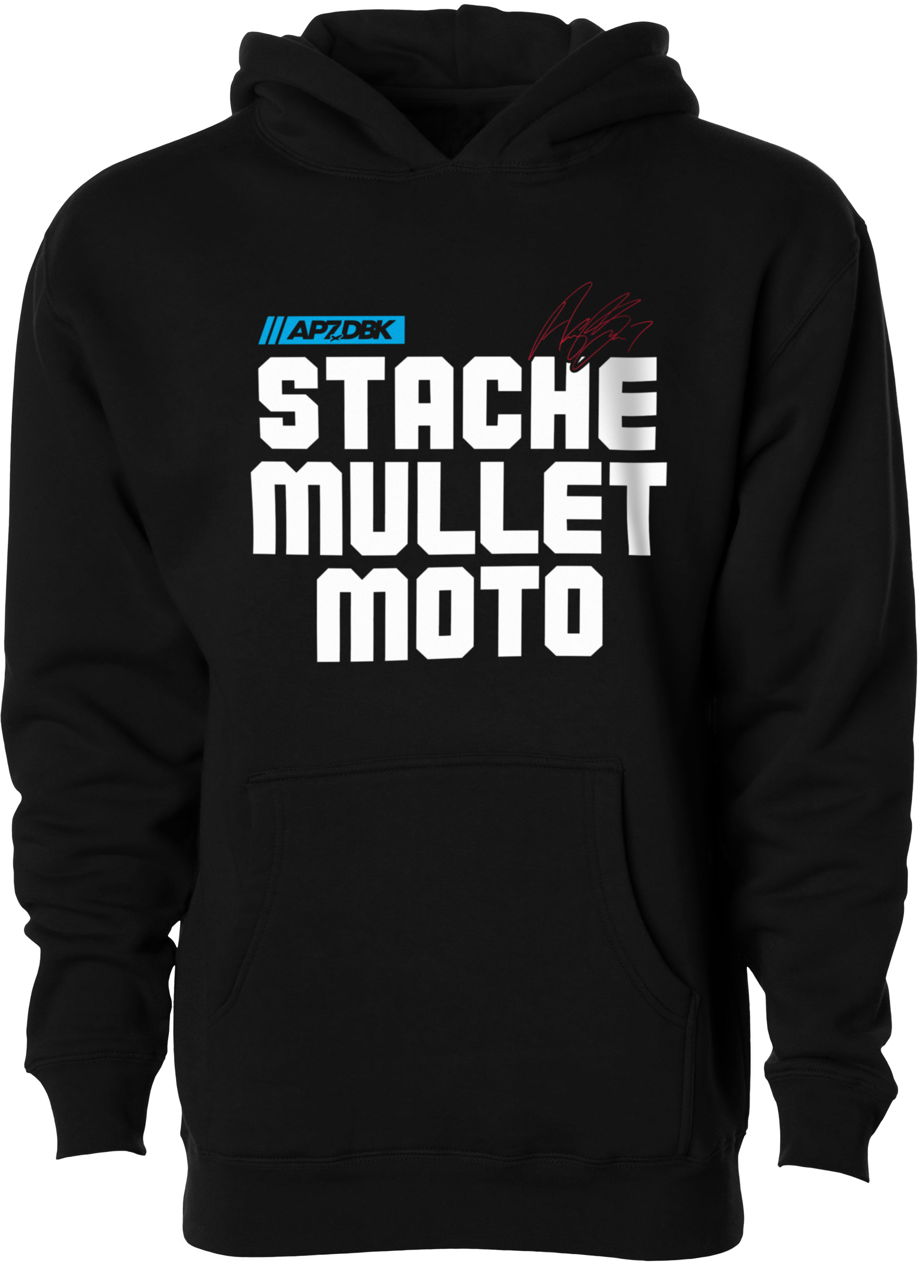 Stache Mullet Moto Youth Hoodie by DBK
