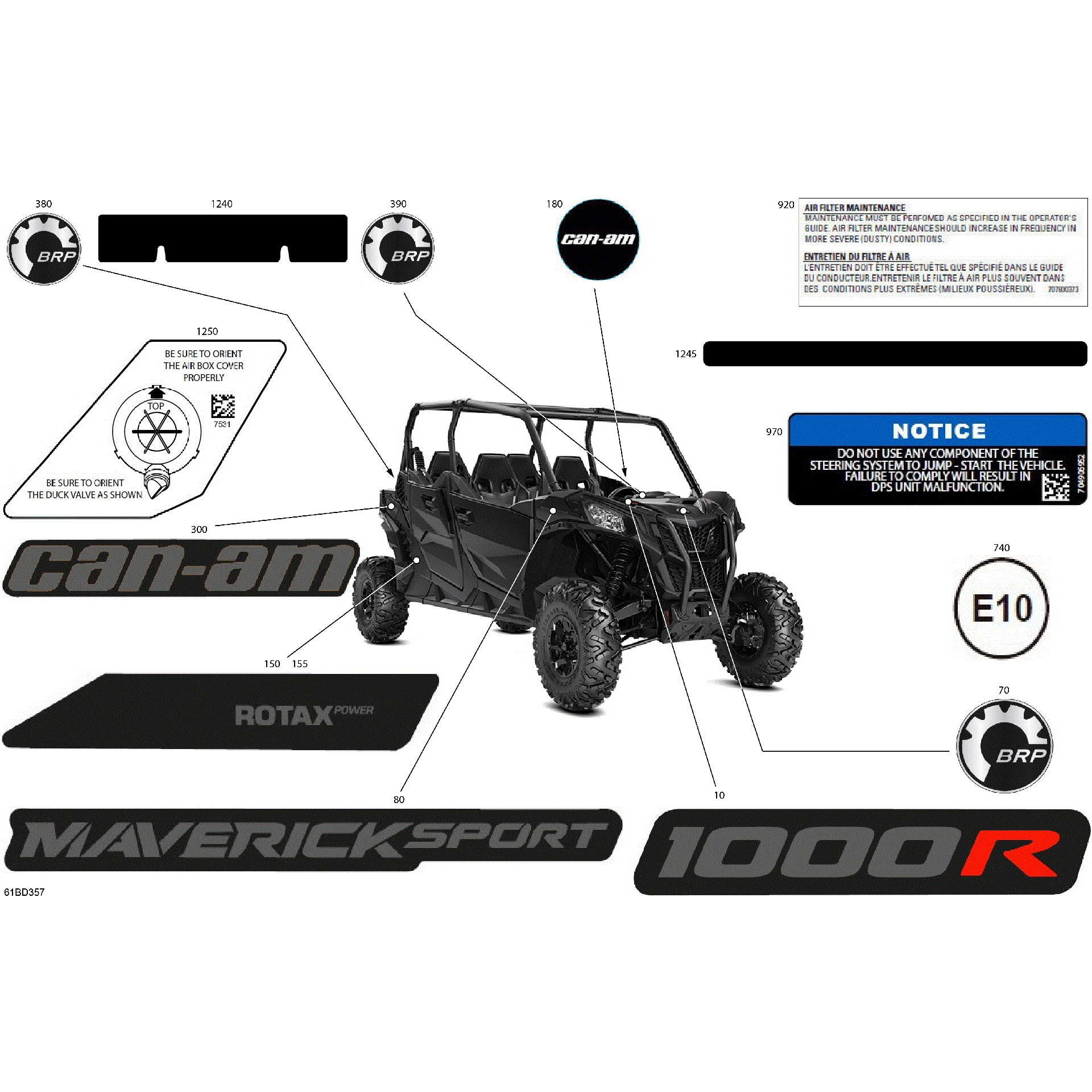 An Image of a Genuine Can-Am Parts Schematic Diagram showing the schematic - BODY - DECALS