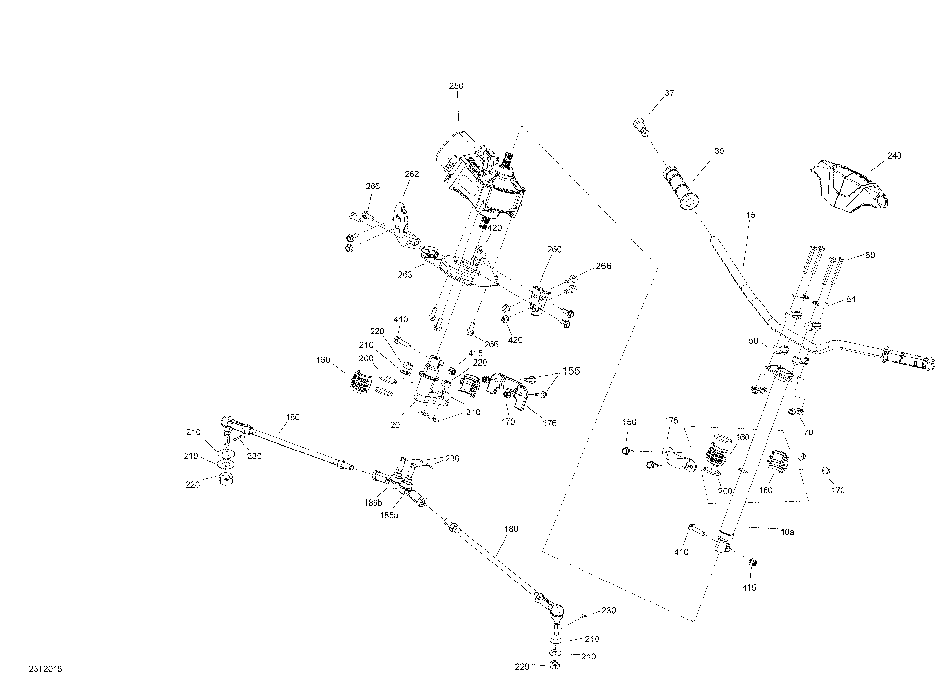An Image of a Genuine Can-Am Parts Schematic Diagram showing the schematic - STEERING