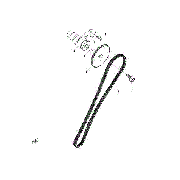 An Image of a Genuine CFMOTO Parts Schematic Diagram showing the schematic - CAMSHAFT OF CYLINDER 2 ASSY - 2016 CFMOTO ZFORCE 800 EX